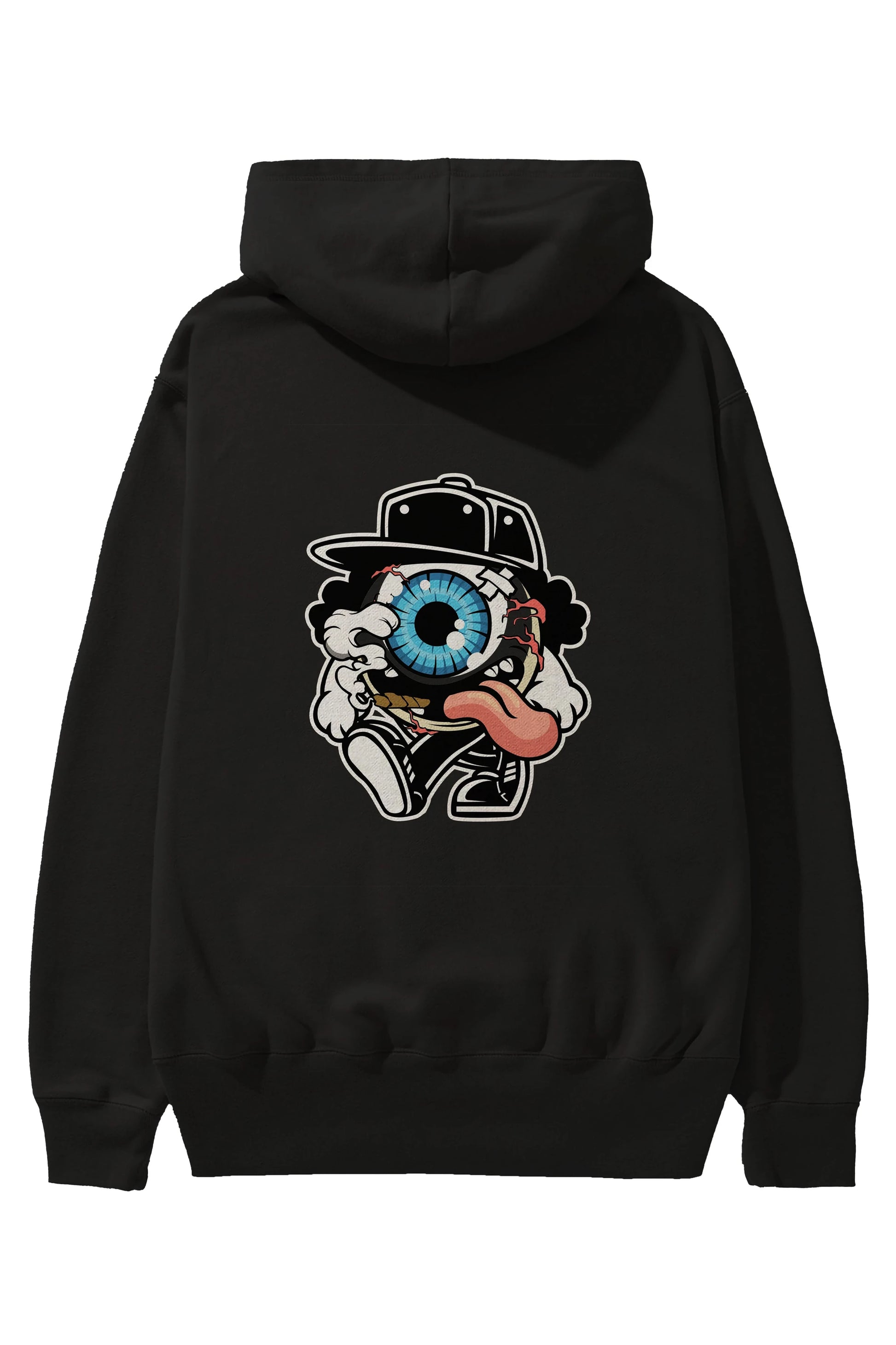 Eyeball Arka Baskılı Hoodie Oversize Kapüşonlu Sweatshirt Erkek Kadın Unisex