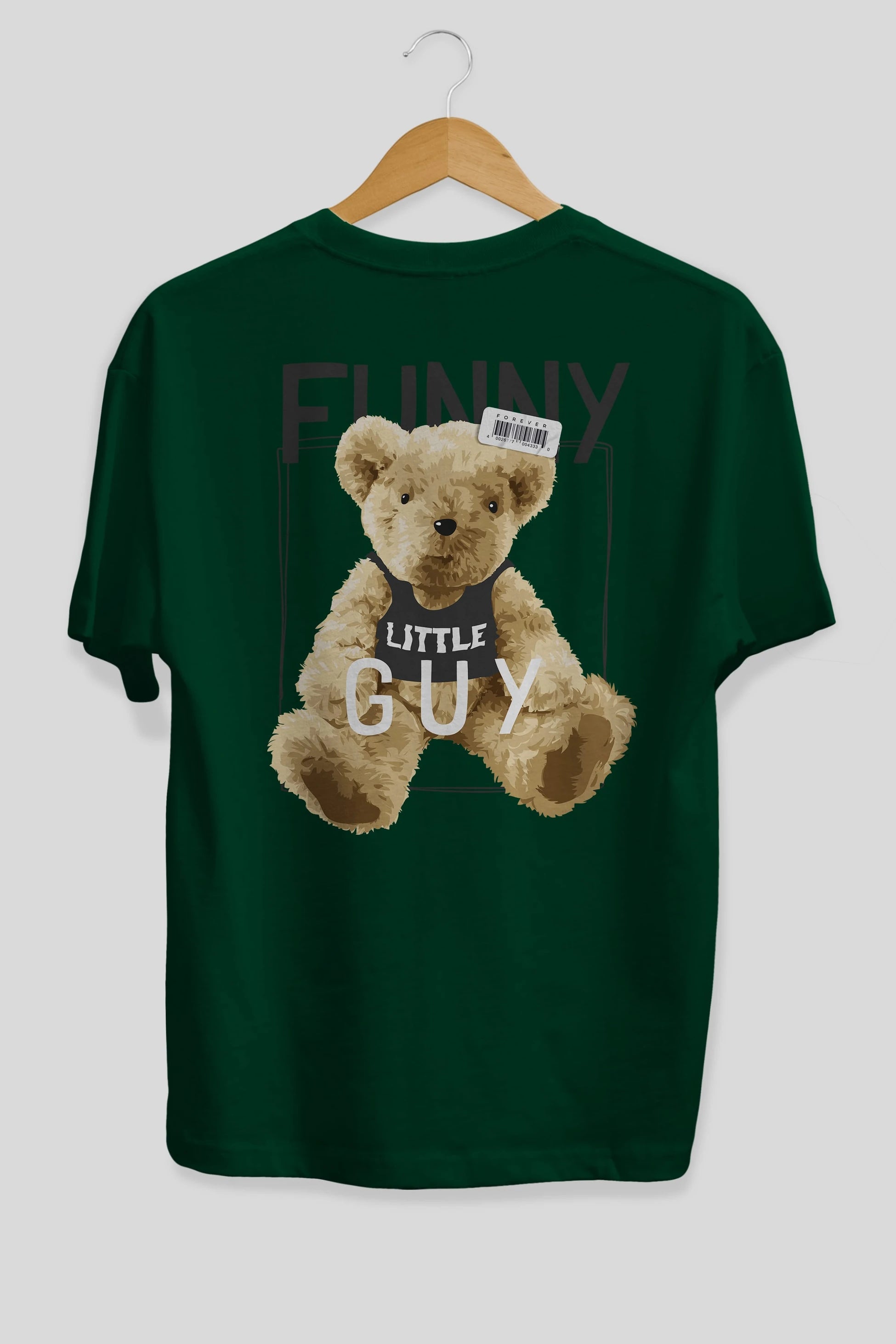 Teddy Bear Funny Arka Baskılı Oversize t-shirt Erkek Kadın Unisex %100 Pamuk