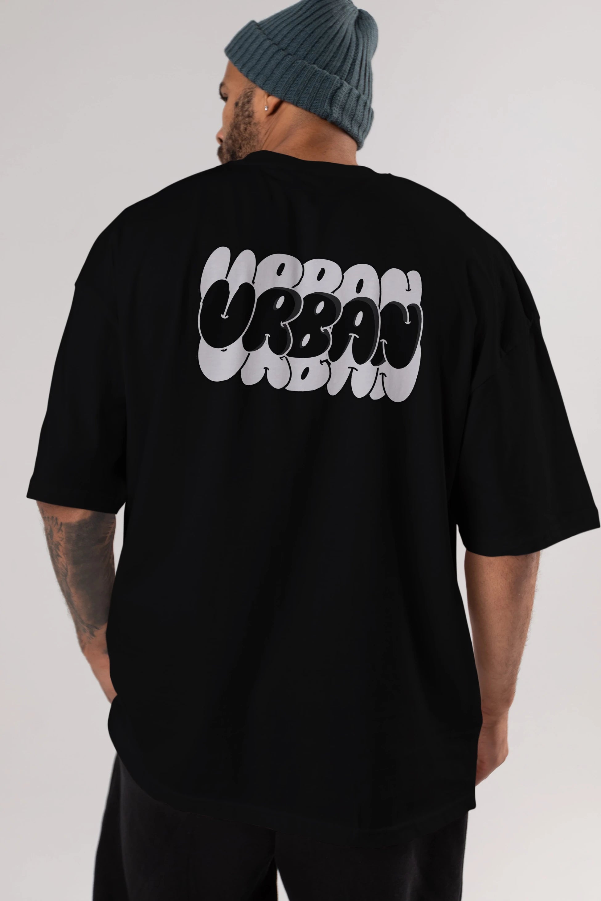 Urban Yazılı Arka Baskılı Oversize t-shirt Erkek Kadın Unisex