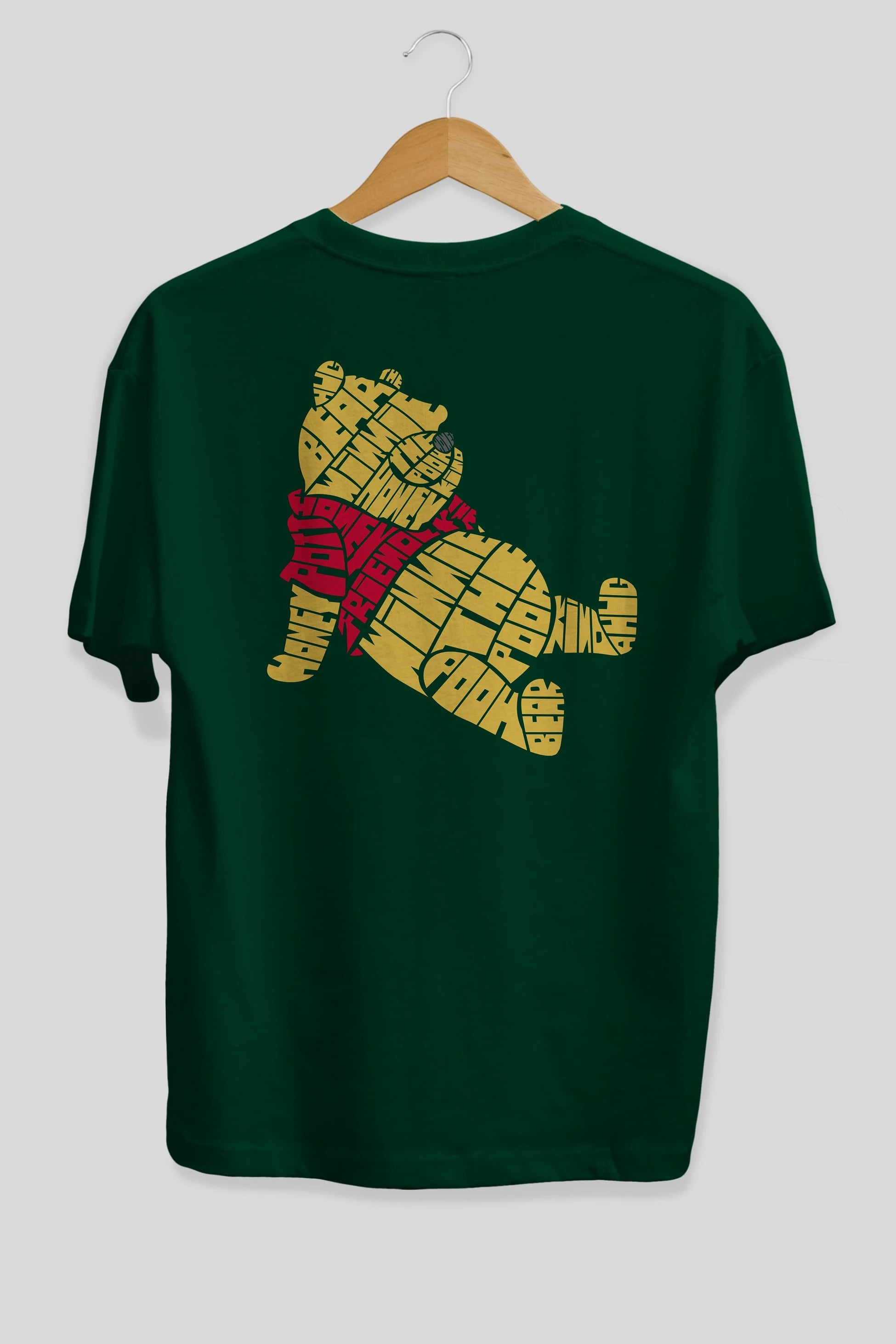 Winnie The Pooh Arka Baskılı Oversize t-shirt %100 pamuk Erkek Kadın Unisex