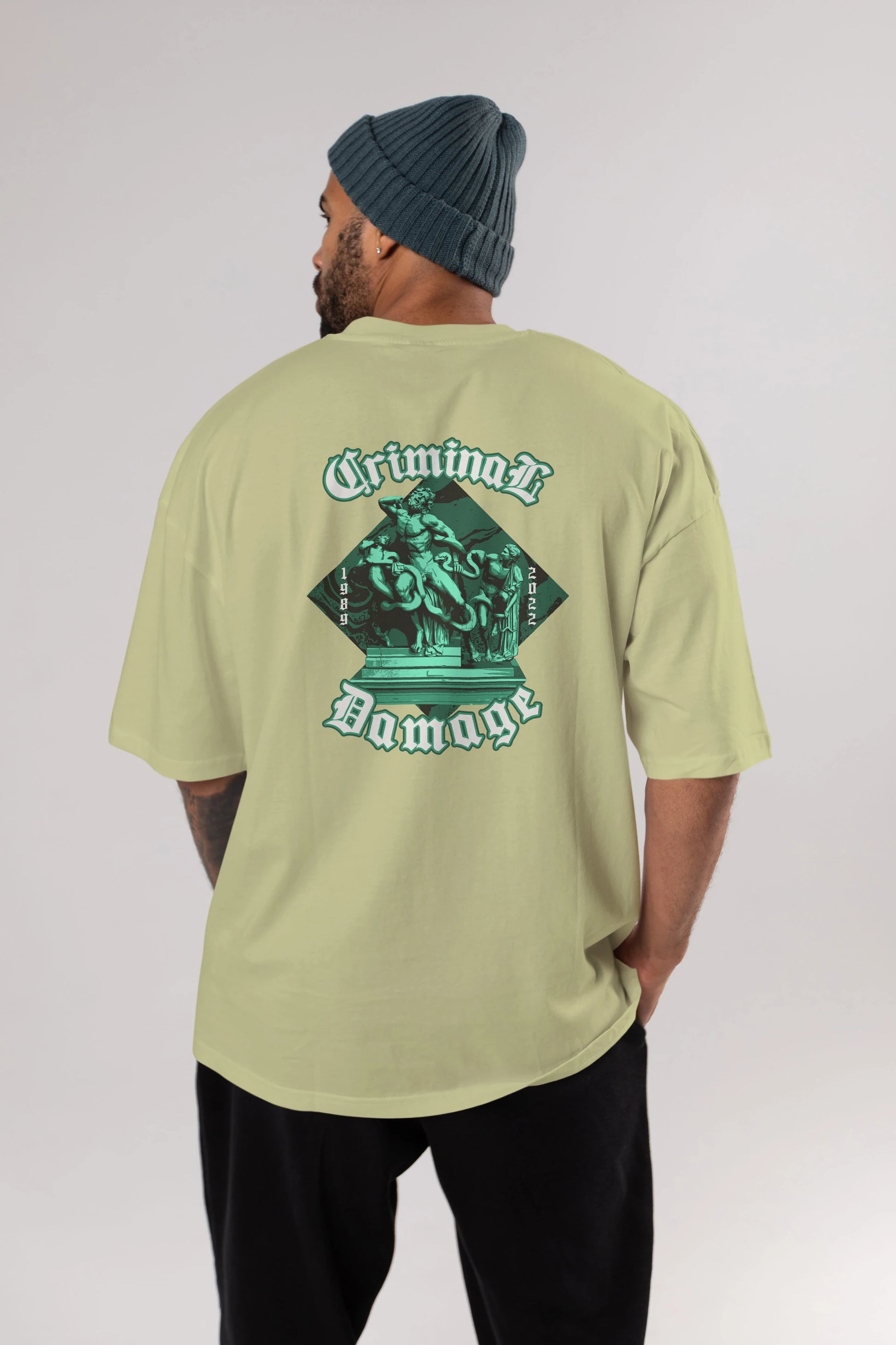 Criminal Damage Arka Baskılı Oversize t-shirt Erkek Kadın Unisex