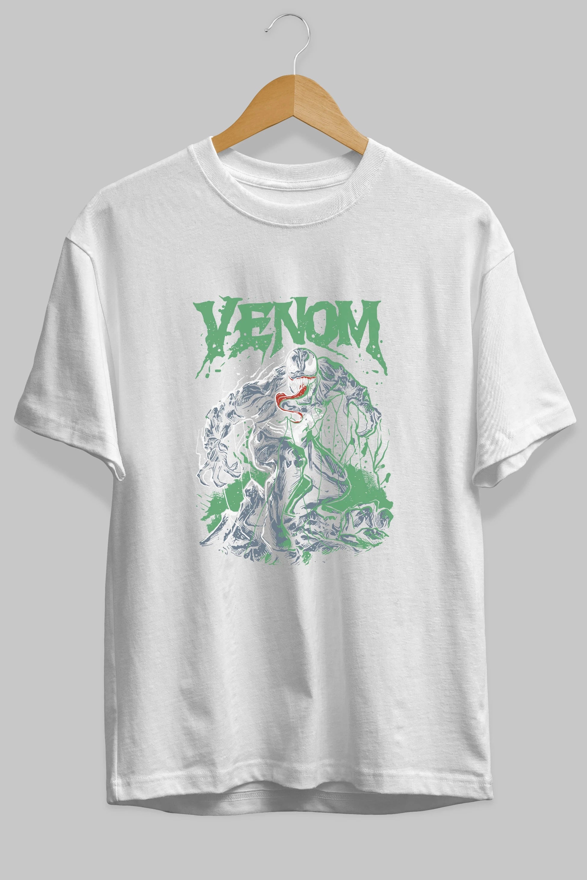 Venom (3) Ön Baskılı Oversize t-shirt Erkek Kadın Unisex %100 Pamuk Bisiklet Yaka tişort