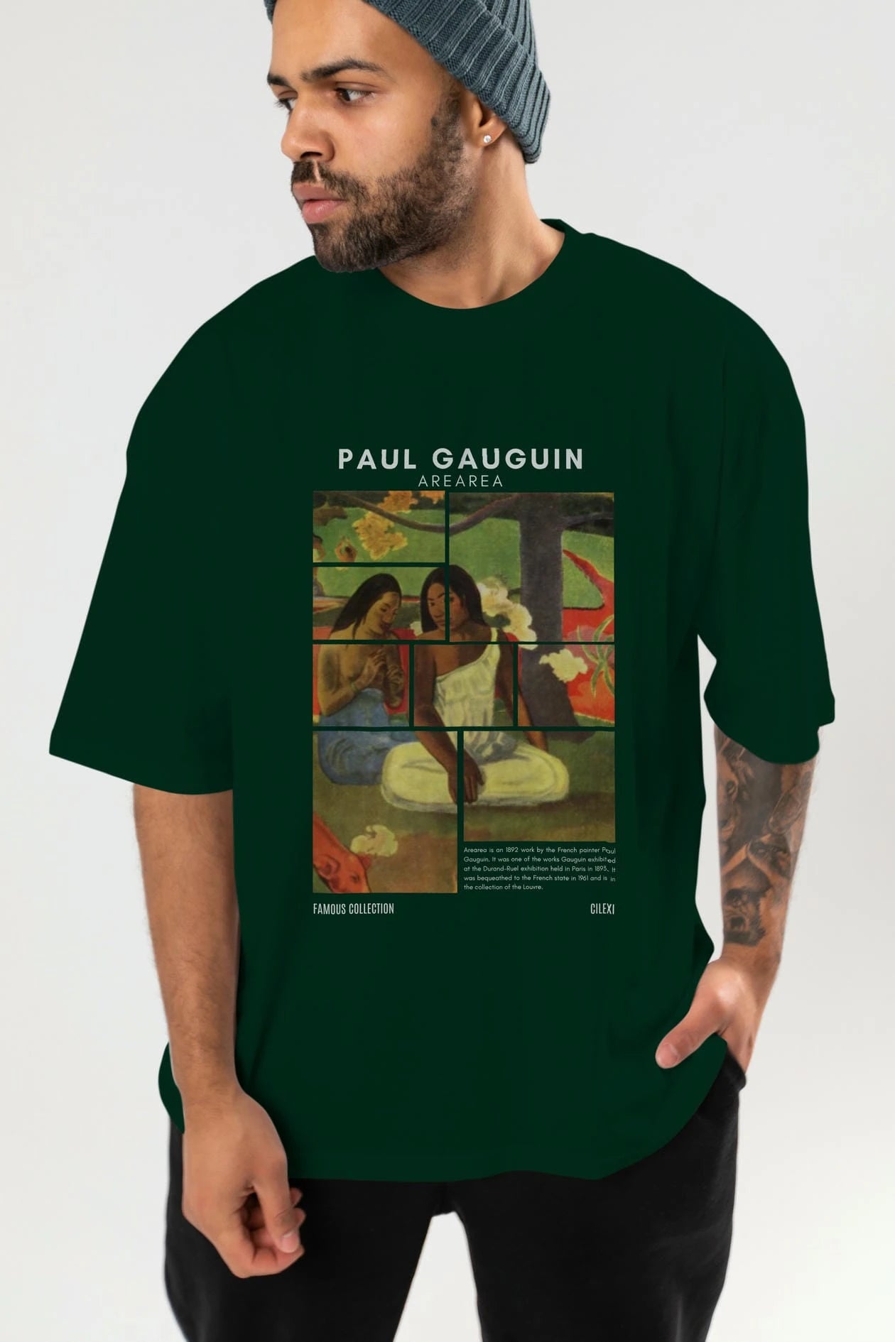 Paul Gauguin Arearea ön Baskılı Oversize t-shirt Erkek Kadın Bisiklet Yaka Pamuk tişort