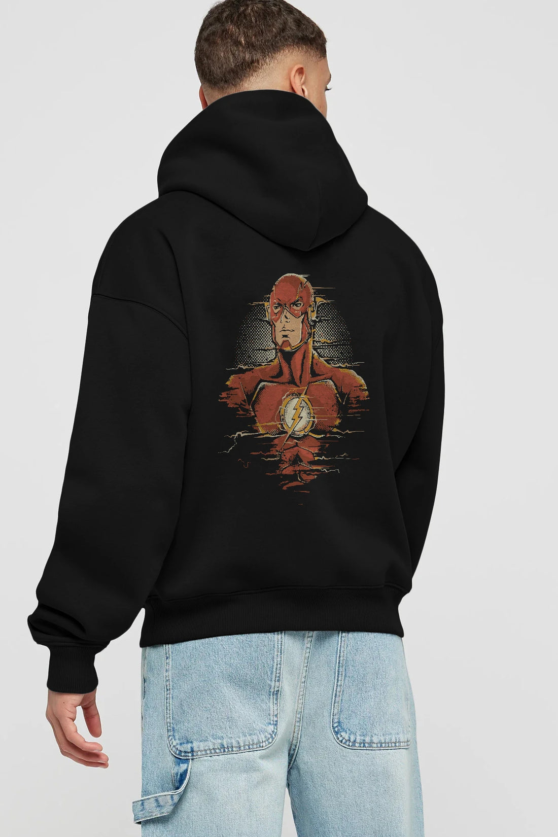 Flash Avengers Arka Baskılı Hoodie Oversize Kapüşonlu Sweatshirt Erkek Kadın Unisex