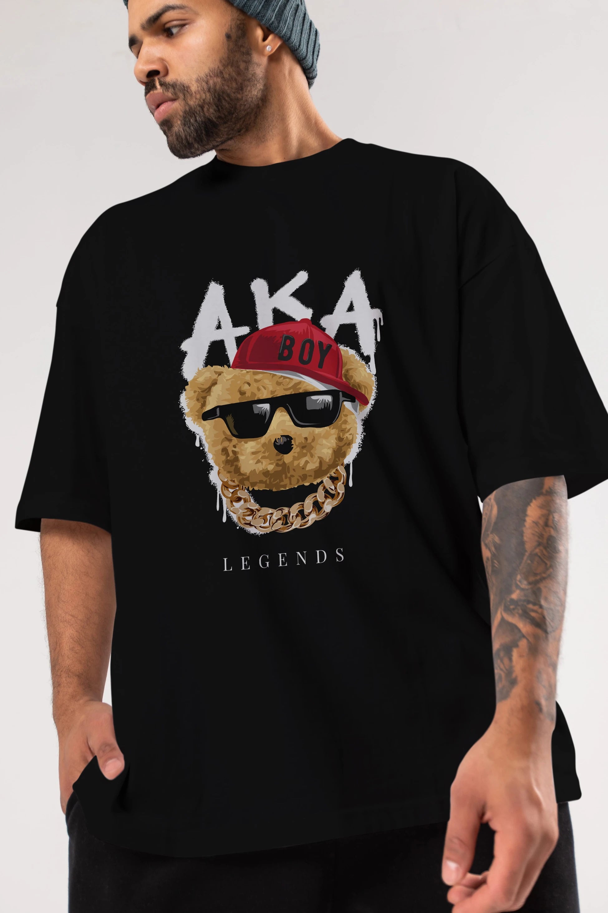 Teddy Bear Legends Ön Baskılı Oversize t-shirt Erkek Kadın Unisex %100 Pamuk