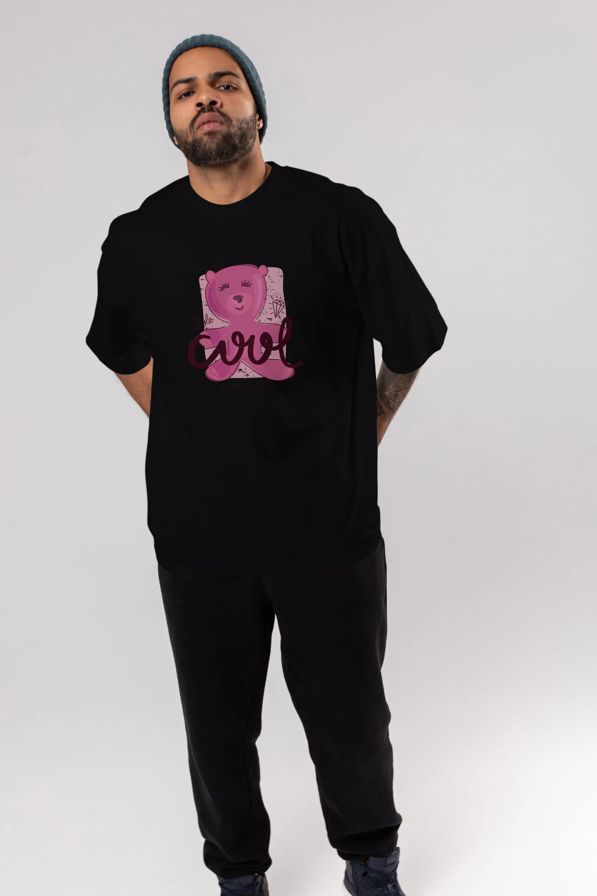 Cool Style Bear Ön Baskılı Oversize t-shirt Erkek Kadın Unisex