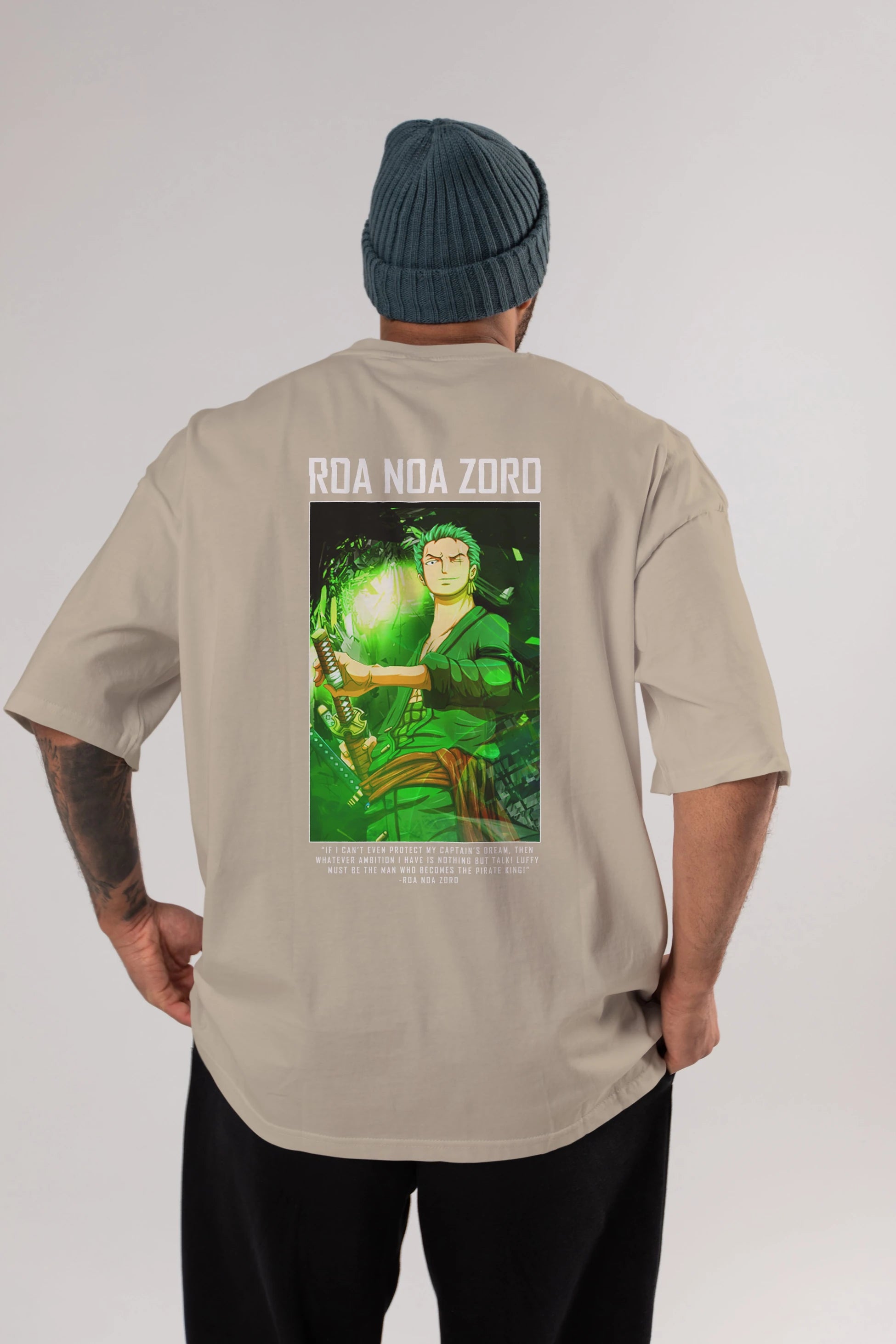 Roronoa Zoro 5 Anime Arka Baskılı Oversize t-shirt Erkek Kadın Unisex %100 pamuk tişort