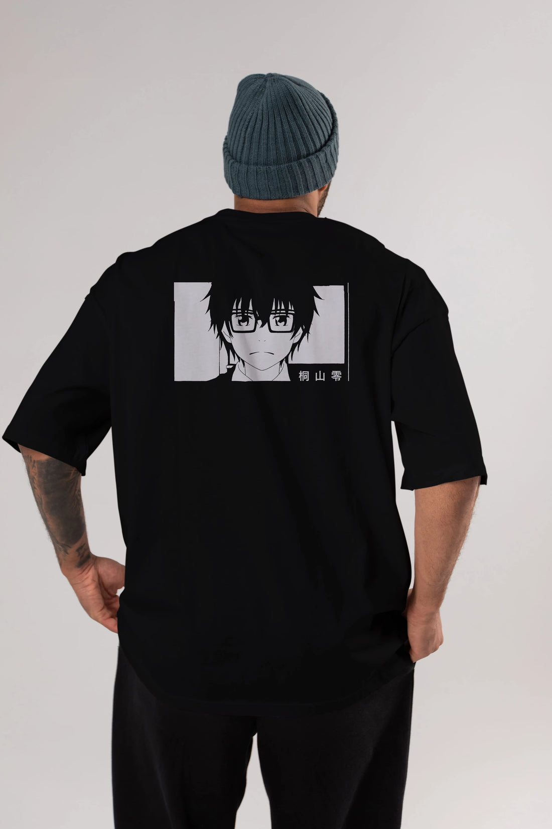 Rei Kiriyama 3 Anime Arka Baskılı Oversize t-shirt Erkek Kadın Unisex