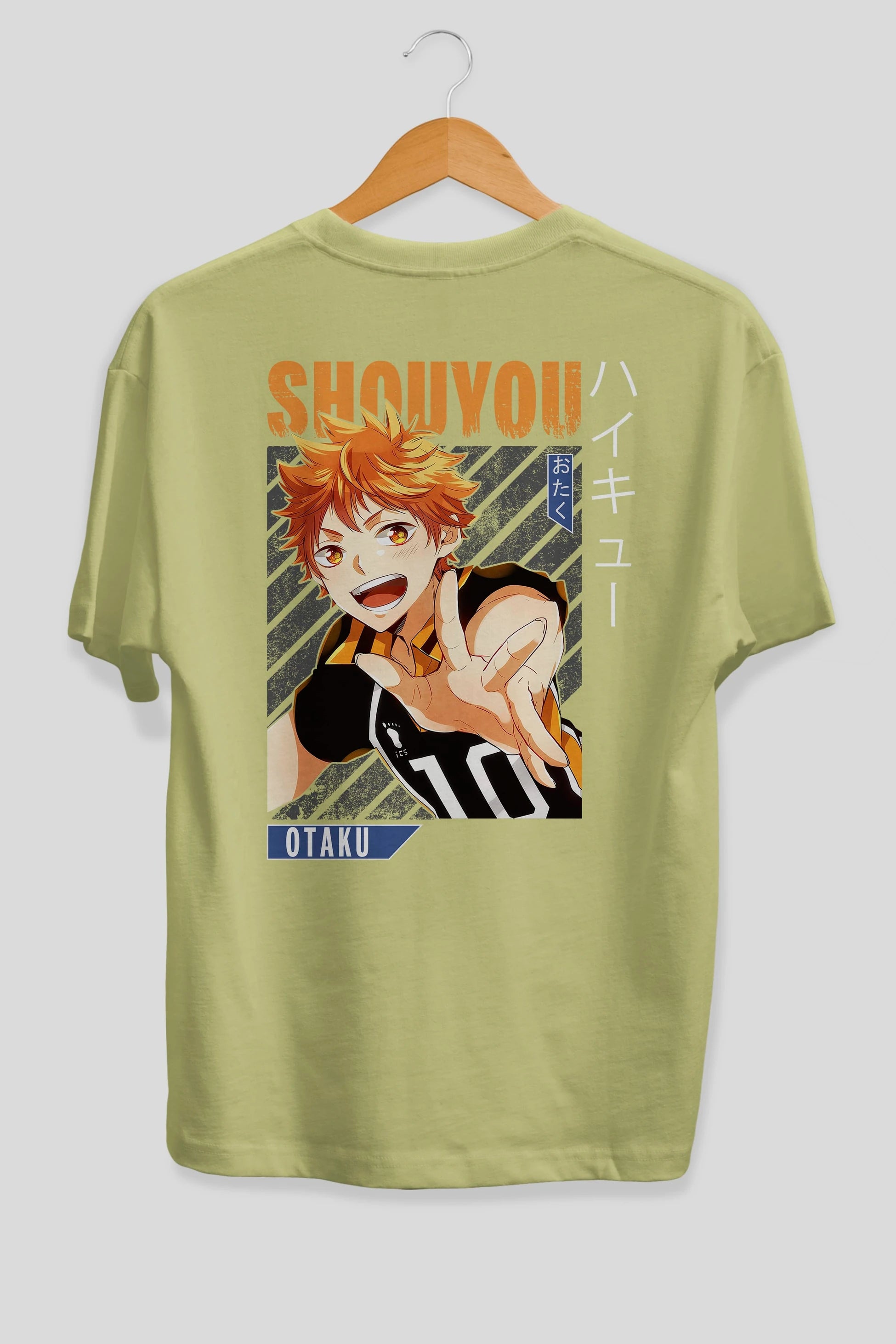Shouyou Hinata 9 Anime Arka Baskılı Oversize t-shirt Erkek Kadın Unisex