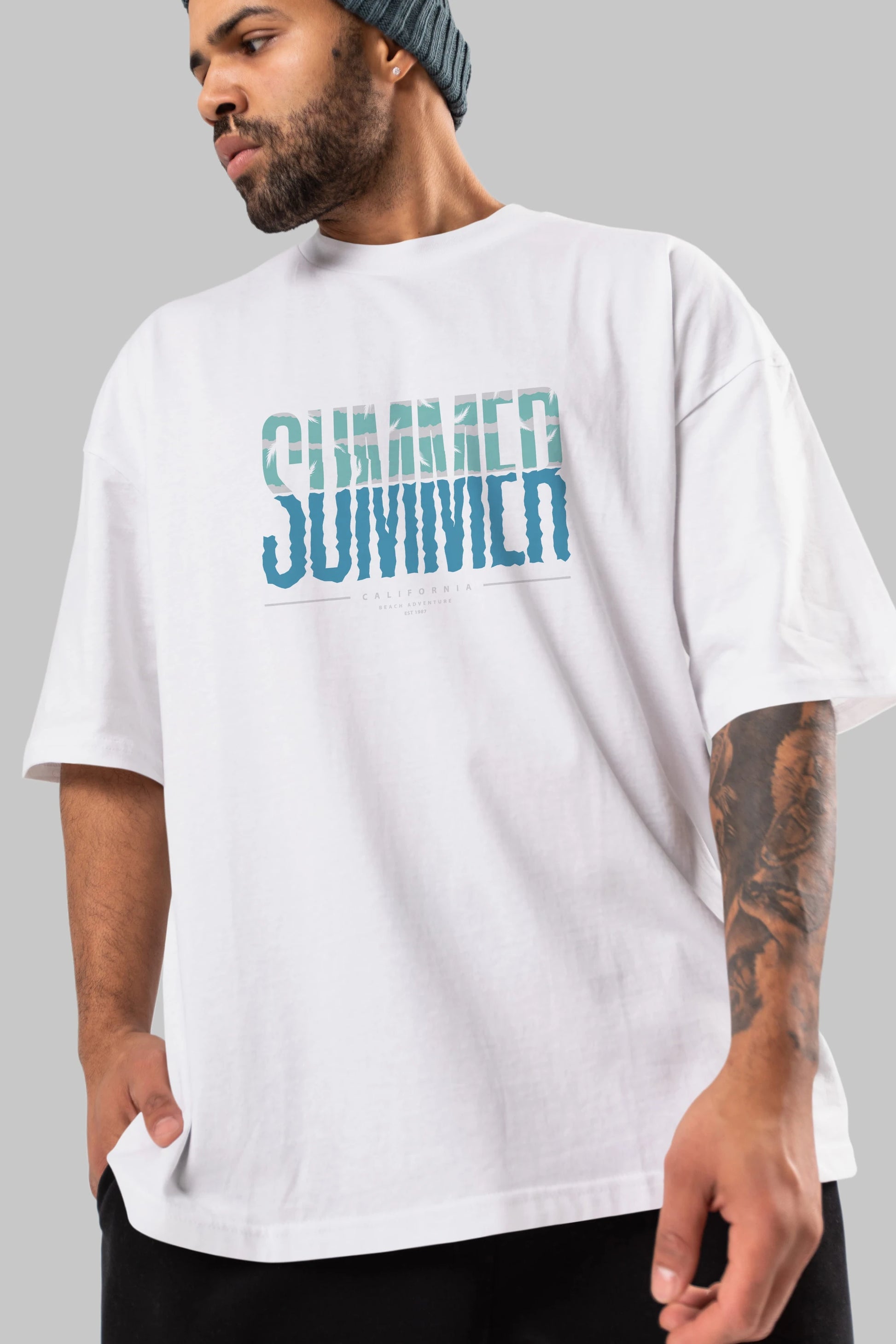 Summer California Ön Baskılı Oversize t-shirt Erkek Kadın Unisex