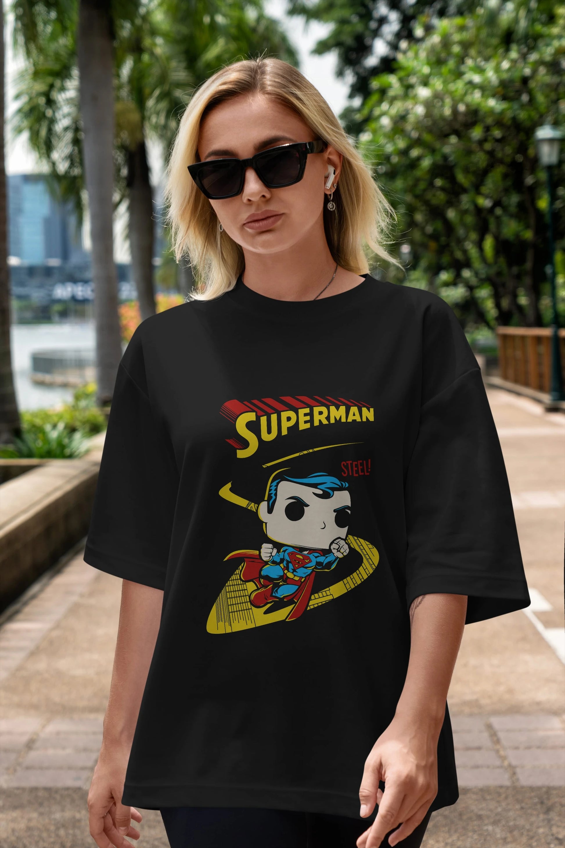 Superman (2) Ön Baskılı Oversize t-shirt Erkek Kadın Unisex %100 Pamuk Bisiklet Yaka tişort