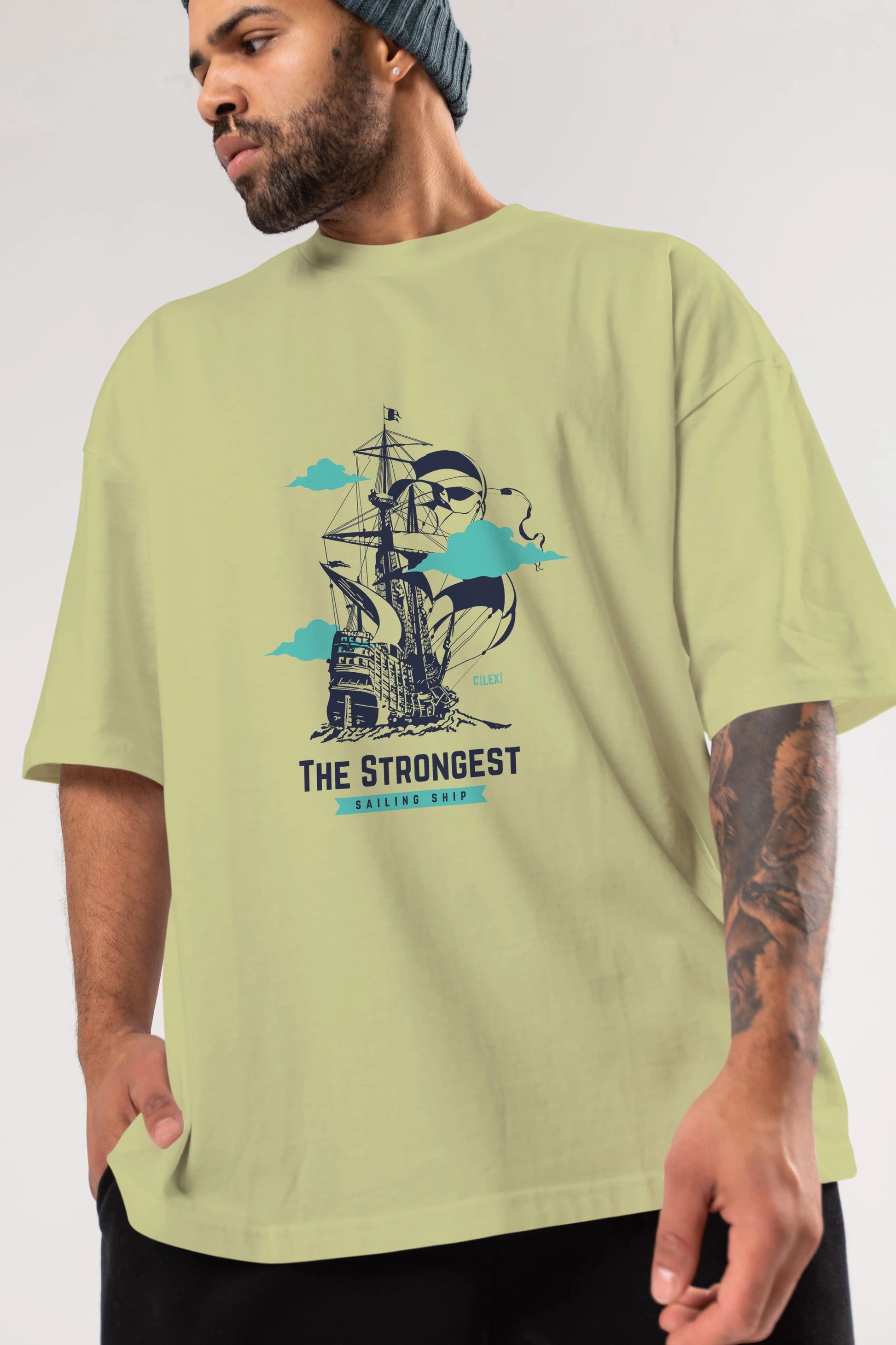The Strongest Yazılı Ön Baskılı Oversize t-shirt Erkek Kadın Unisex