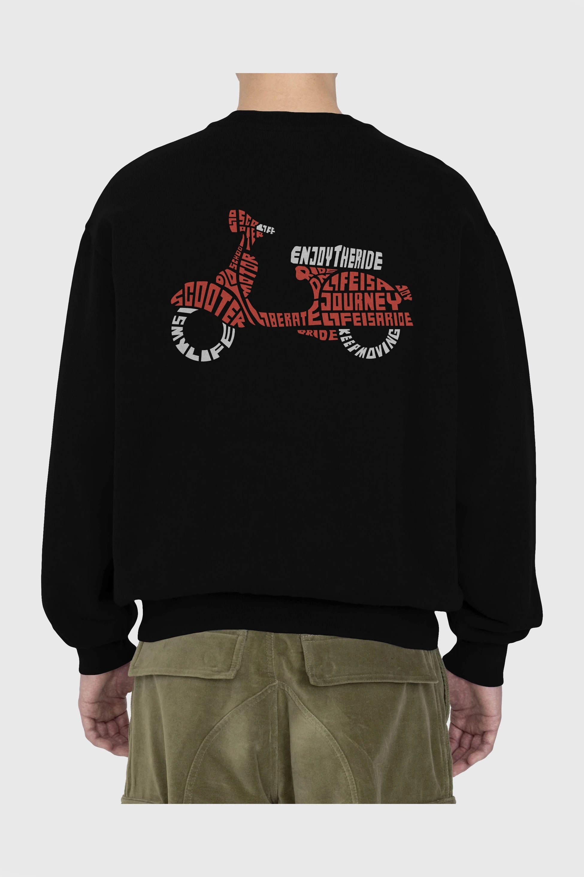 Enjoy The Ride Arka Baskılı Oversize Sweatshirt Erkek Kadın Unisex