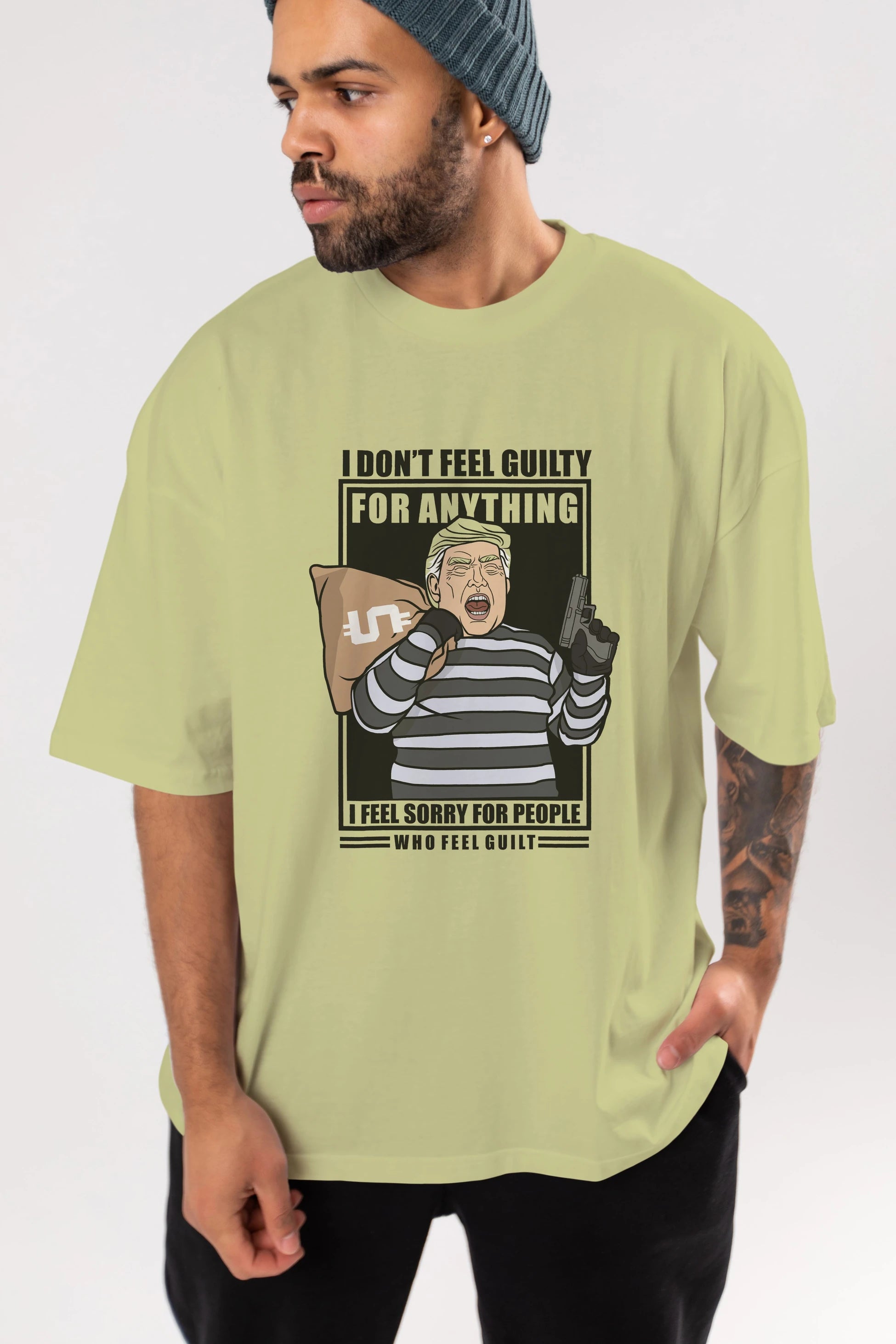 Criminal Trump Ön Baskılı Oversize t-shirt Erkek Kadın Unisex %100 Pamuk tişort