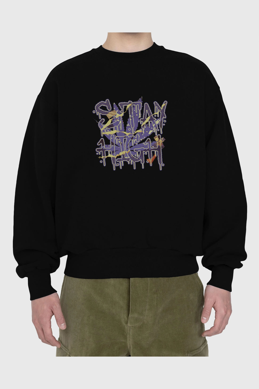 Stay High Ön Baskılı Oversize Sweatshirt Erkek Kadın Unisex
