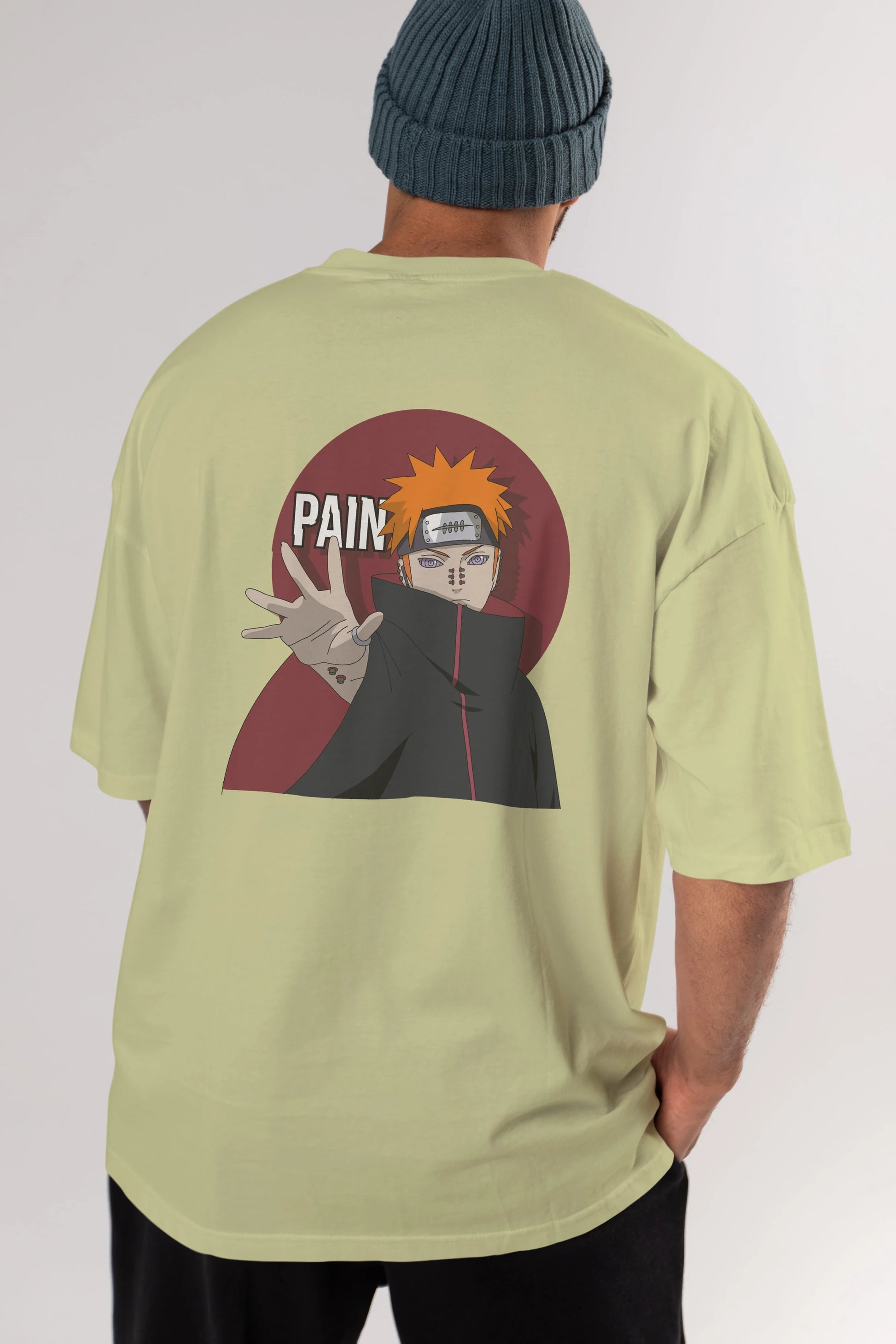 PAIN NARUTO Anime Arka Baskılı Oversize t-shirt Erkek Kadın Unisex