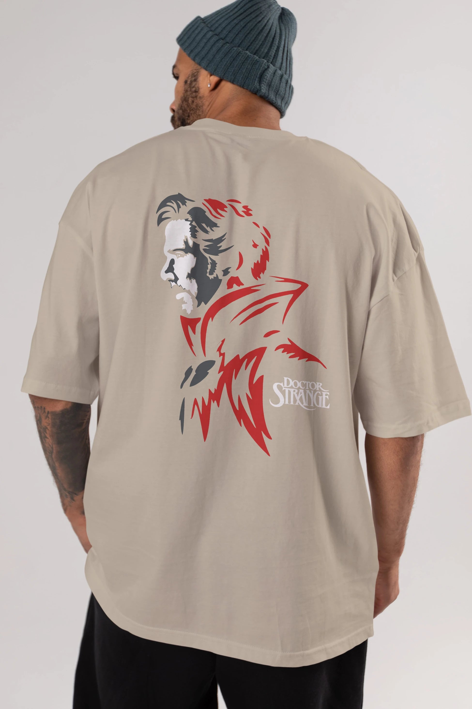 Doctor Strange (2) Arka Baskılı Oversize t-shirt Erkek Kadın Unisex %100 Pamuk Bisiklet Yaka tişort