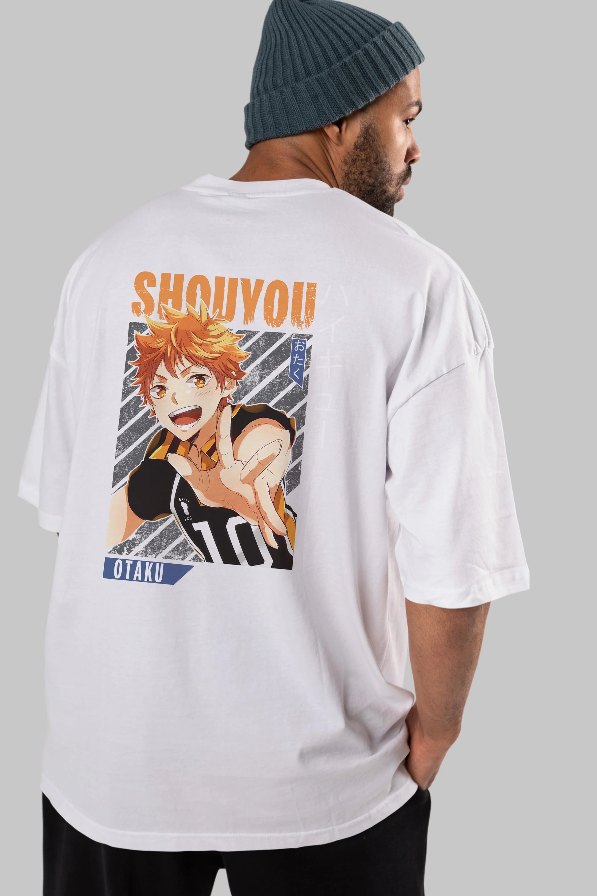 Shouyou Hinata 9 Anime Arka Baskılı Oversize t-shirt Erkek Kadın Unisex