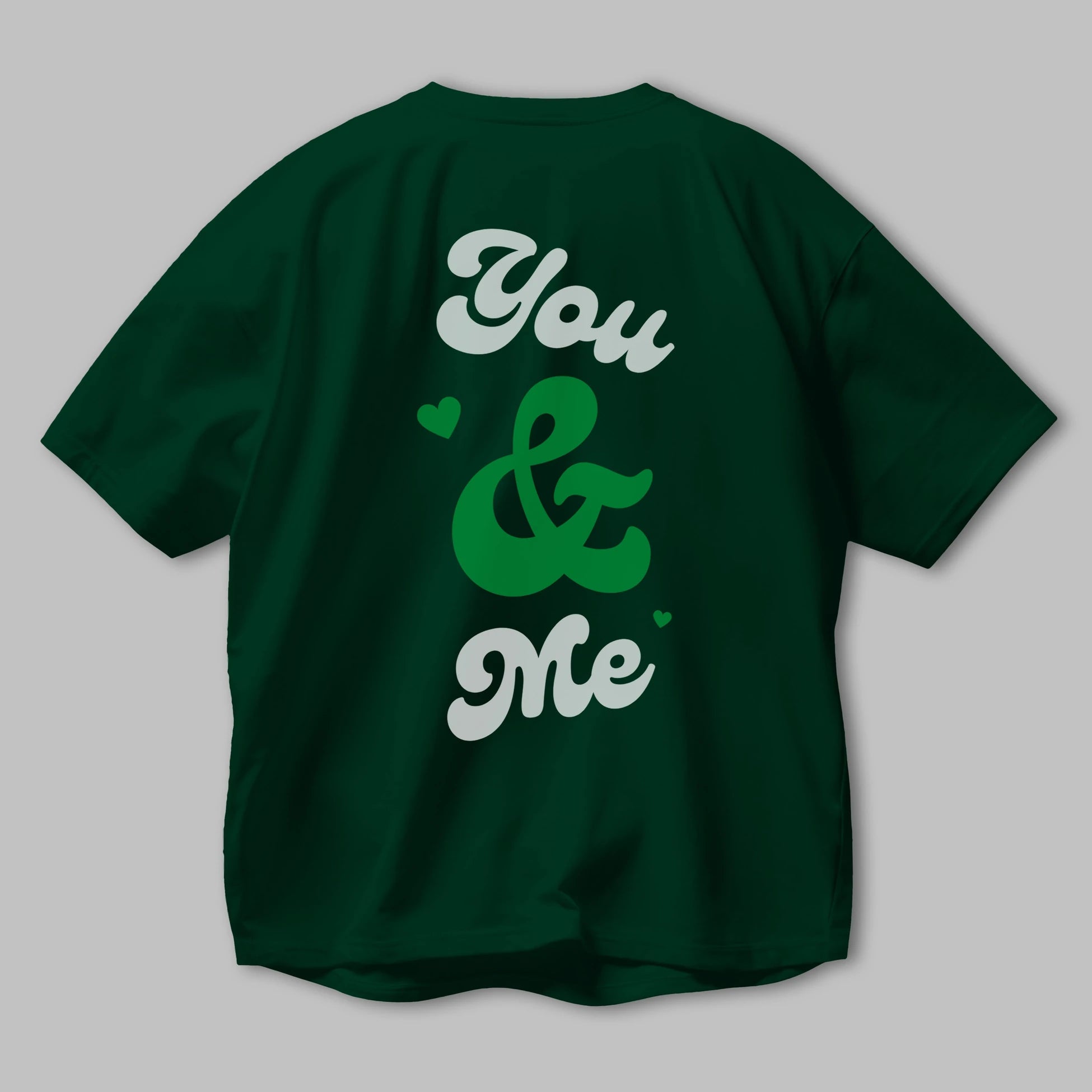 You and Me Yazılı Arka Baskılı Oversize t-shirt Erkek Kadın Unisex