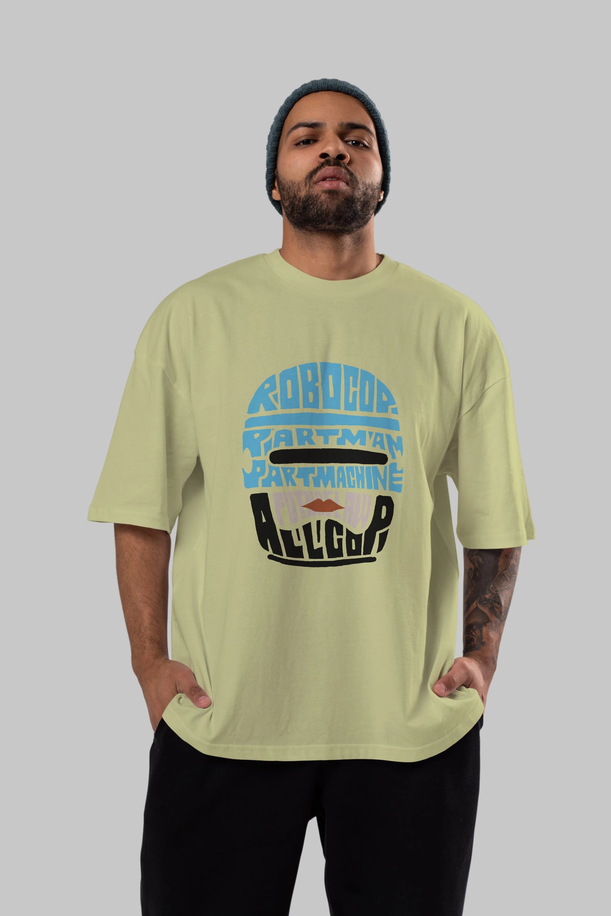 Robocop Ön Baskılı Oversize t-shirt %100 pamuk Erkek Kadın Unisex