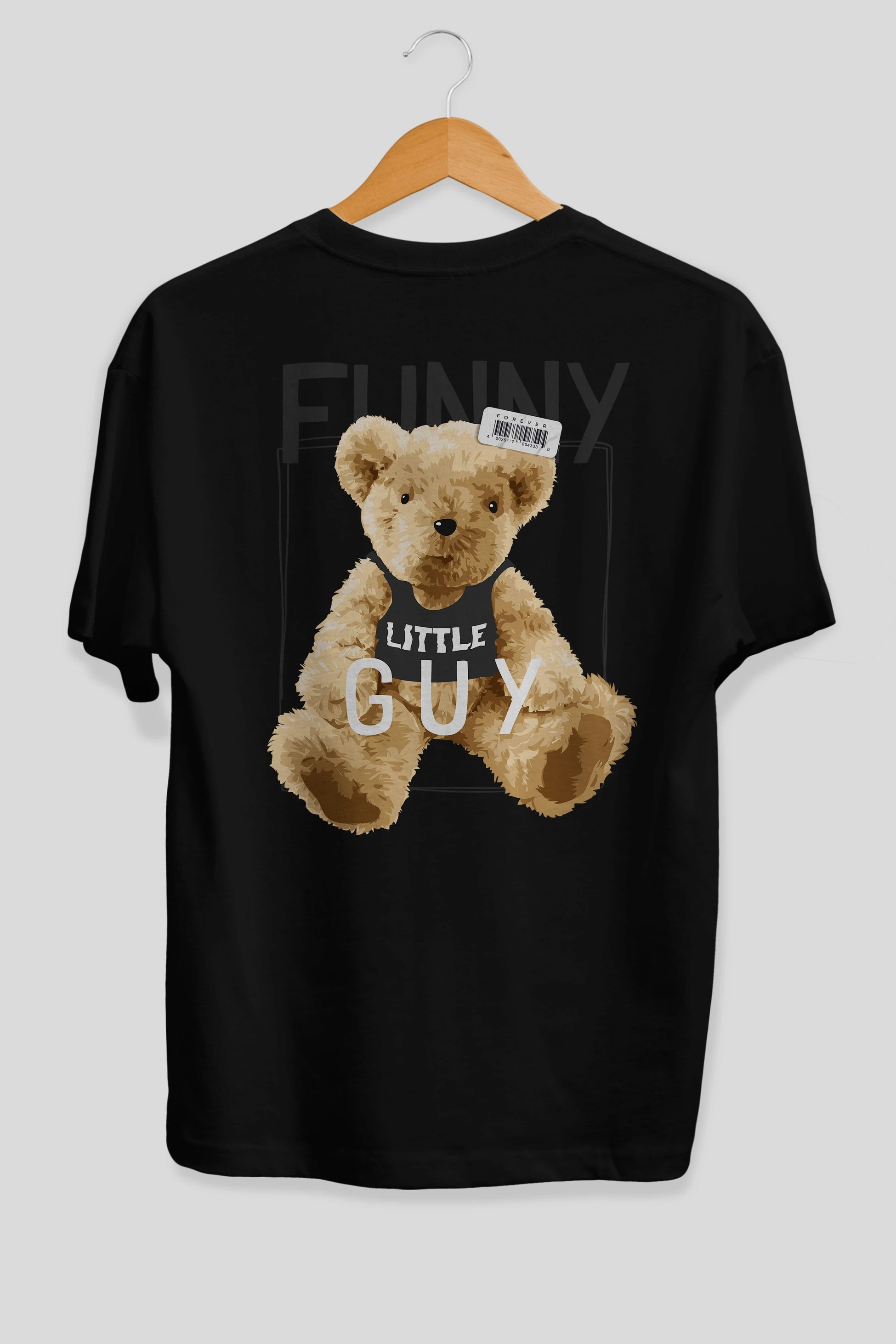 Teddy Bear Funny Arka Baskılı Oversize t-shirt Erkek Kadın Unisex %100 Pamuk