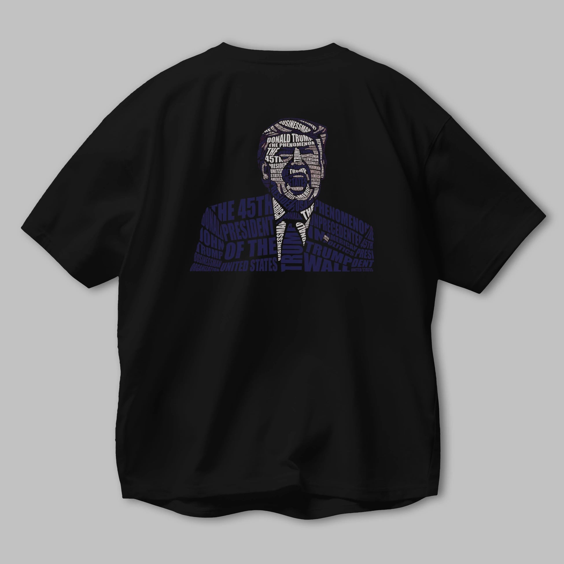 Trump Calligram Arka Baskılı Oversize t-shirt %100 pamuk Erkek Kadın Unisex