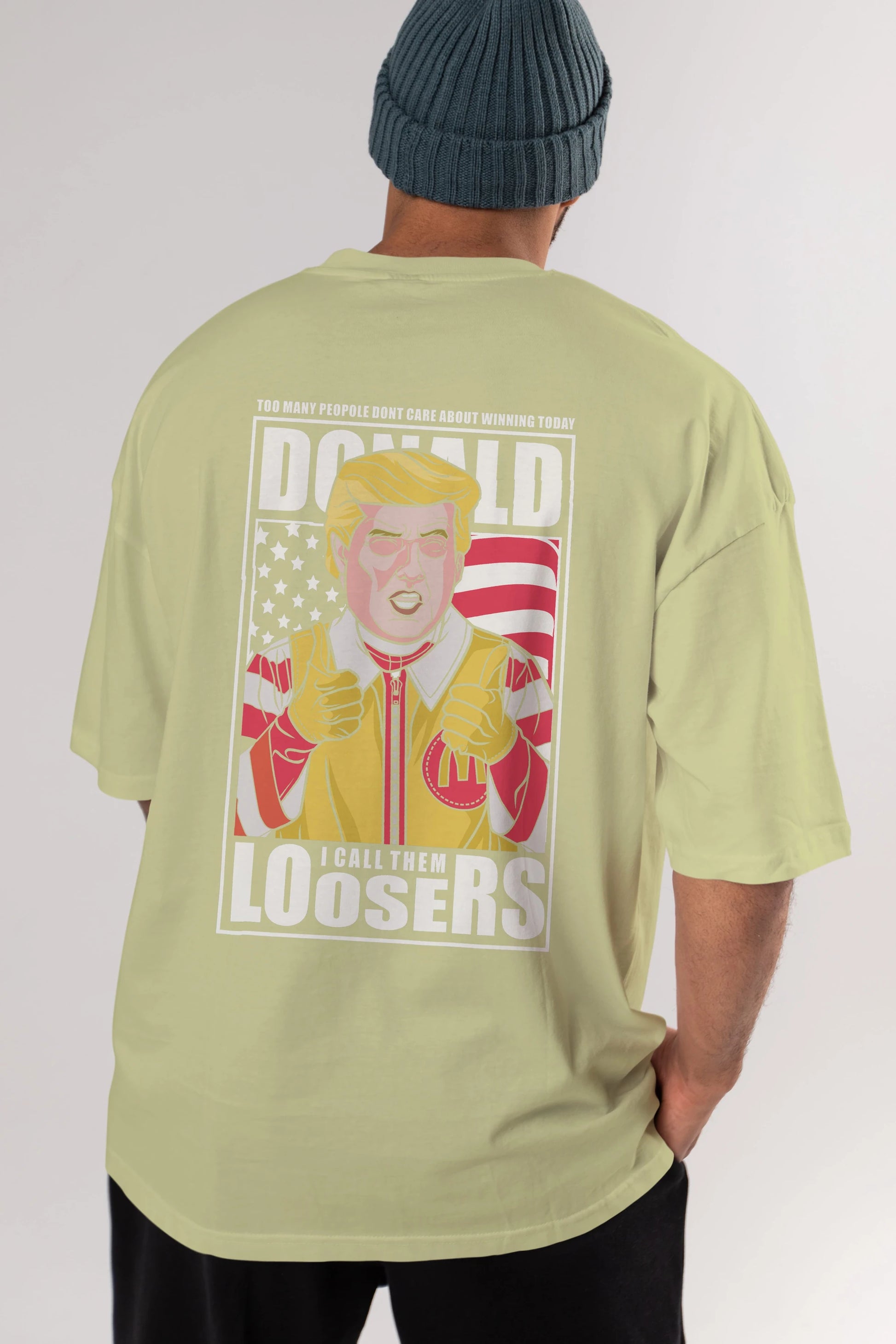 Ronald Trump Arka Baskılı Oversize t-shirt Erkek Kadın Unisex %100 Pamuk tişort