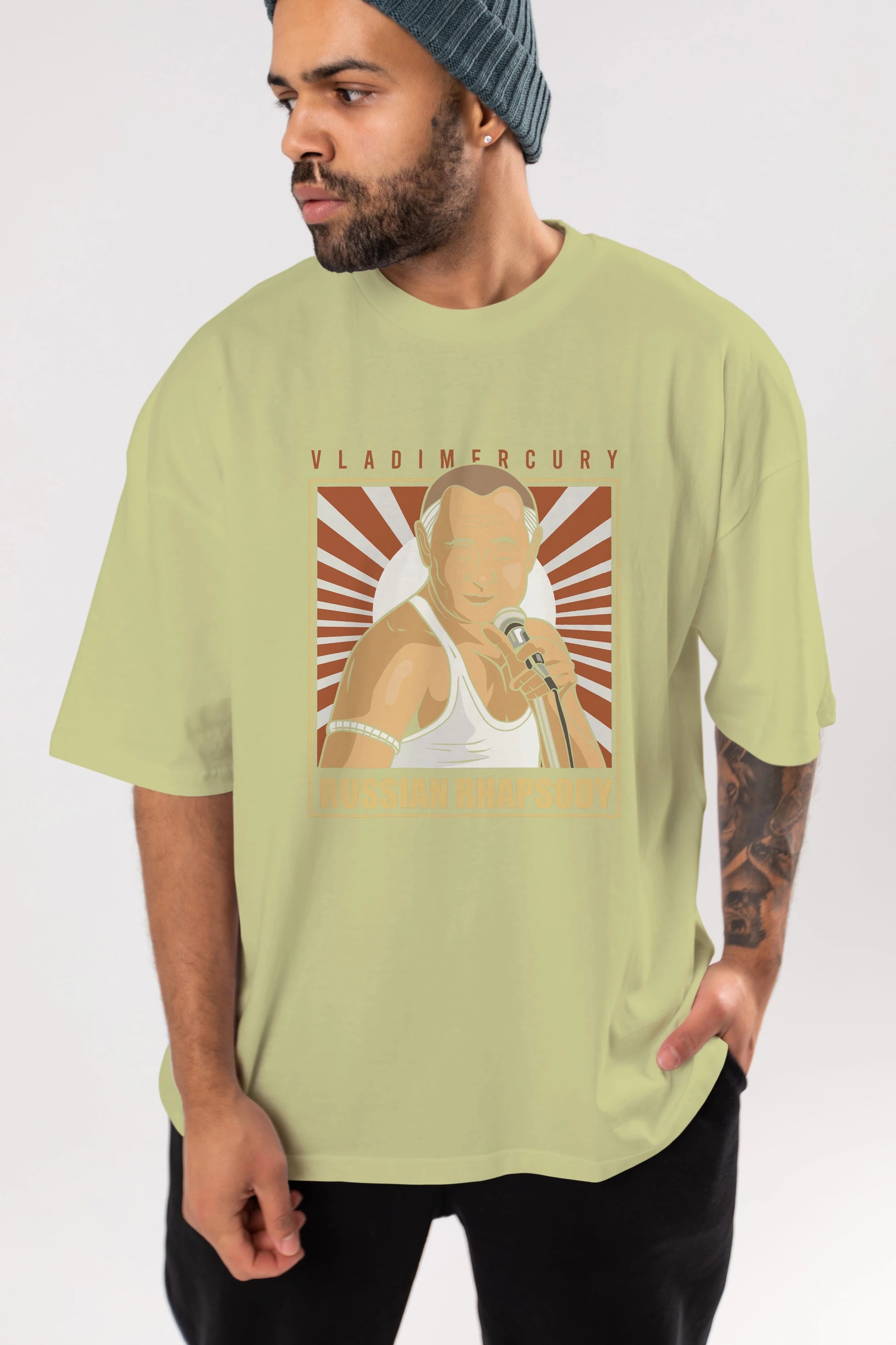 Freddy Puttin Ön Baskılı Oversize t-shirt Erkek Kadın Unisex %100 Pamuk tişort