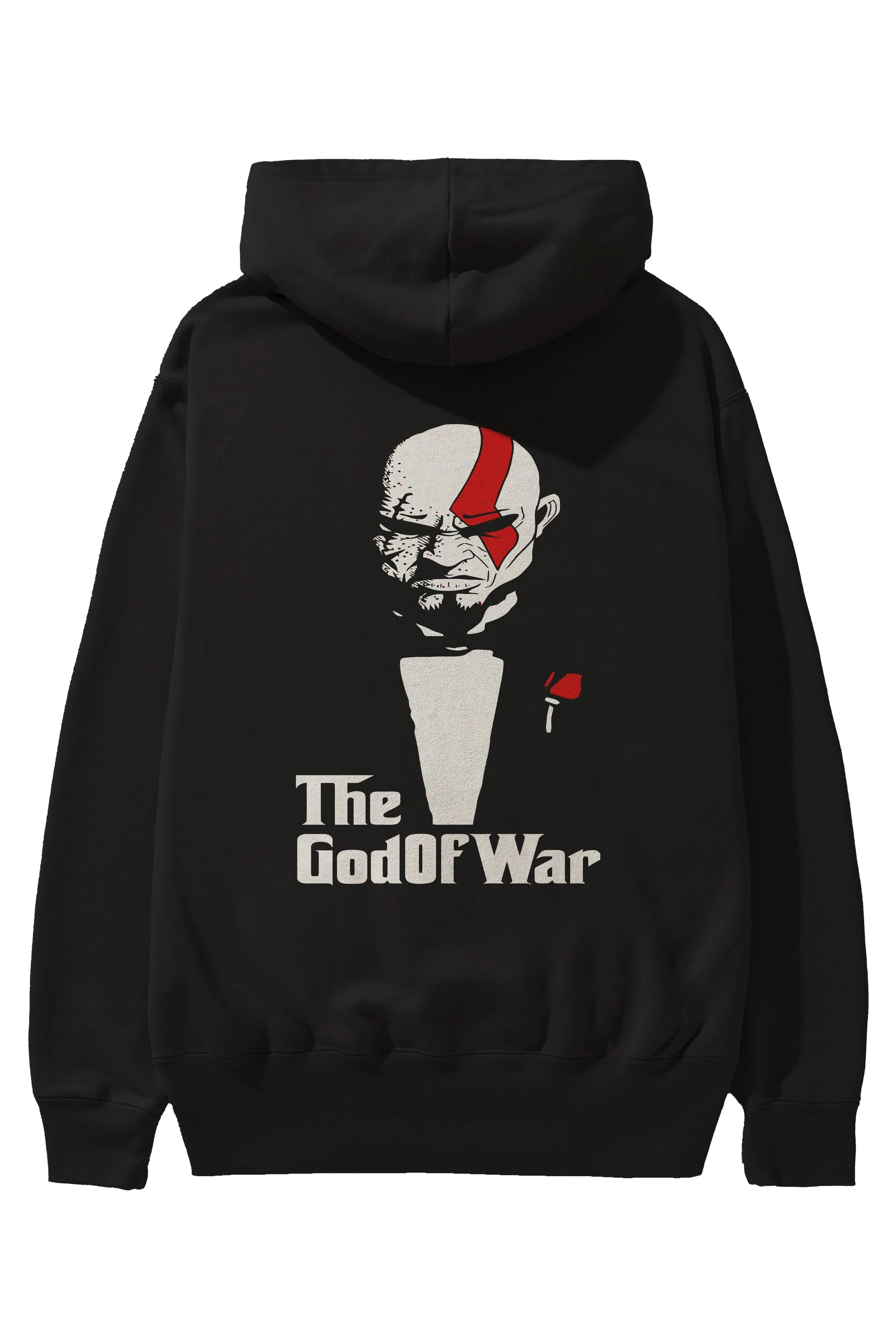The God of War Arka Baskılı Hoodie Oversize Kapüşonlu Sweatshirt Erkek Kadın Unisex