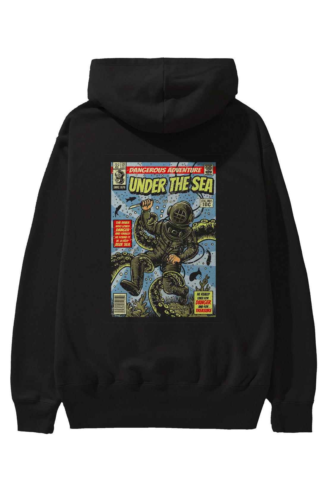 Under The Sea Arka Baskılı Hoodie Oversize Kapüşonlu Sweatshirt Erkek Kadın Unisex