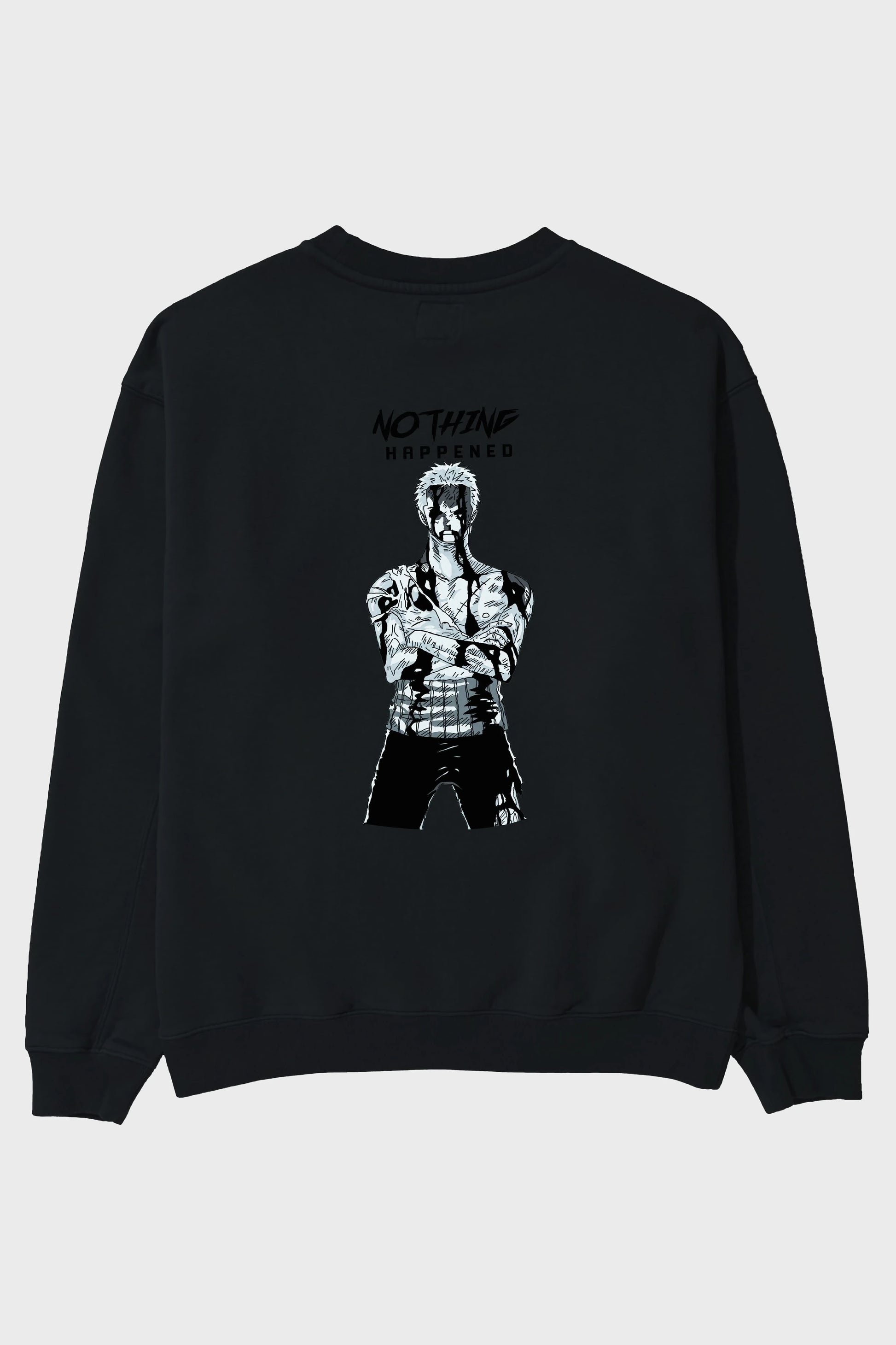 Roronoa Zoro 3 Arka Baskılı Anime Oversize Sweatshirt Erkek Kadın Unisex