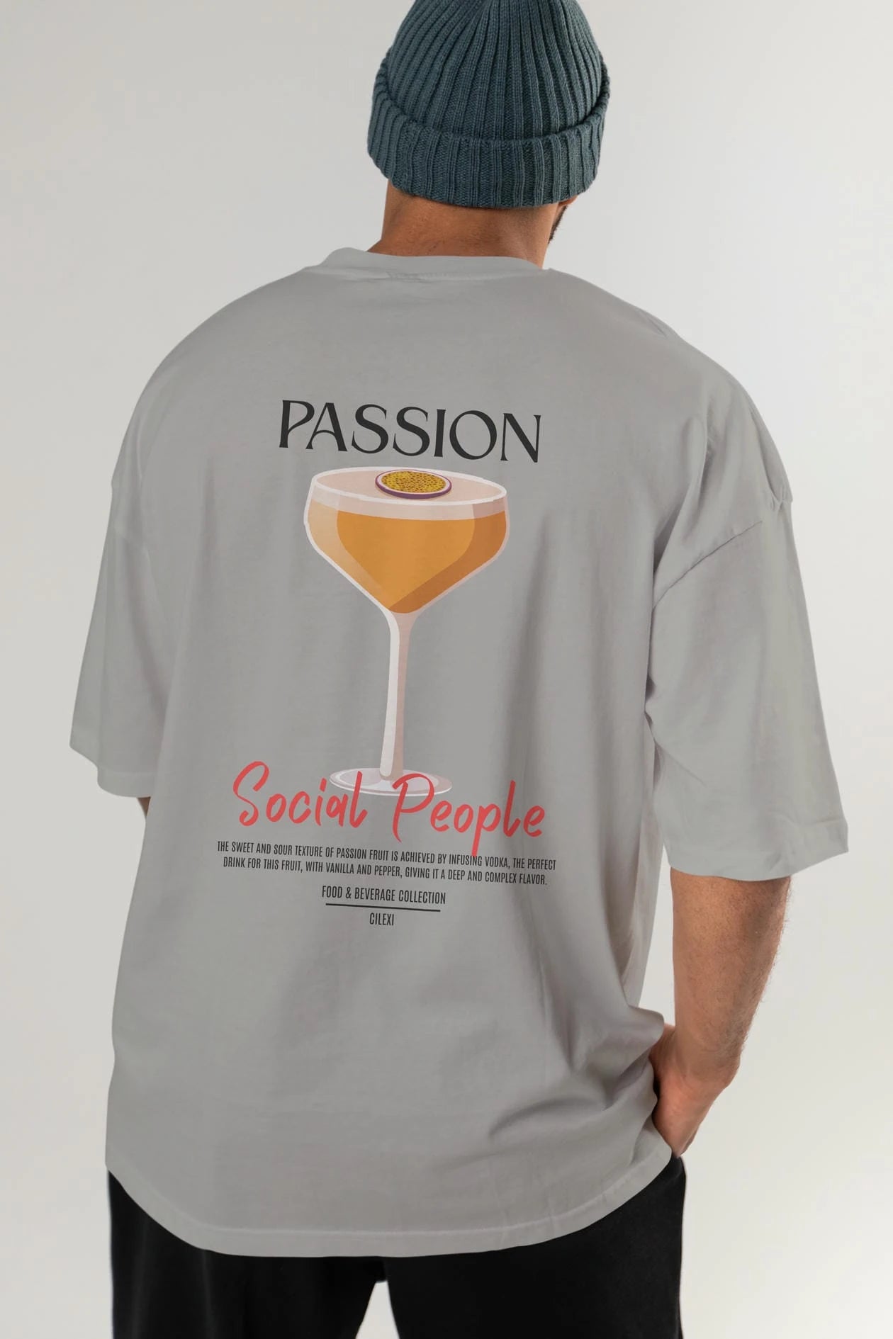 Passion Kokteyl Serisi Baskılı Oversize t-shirt Erkek Kadın Unisex %100 Pamuk Bisiklet Yaka tişort