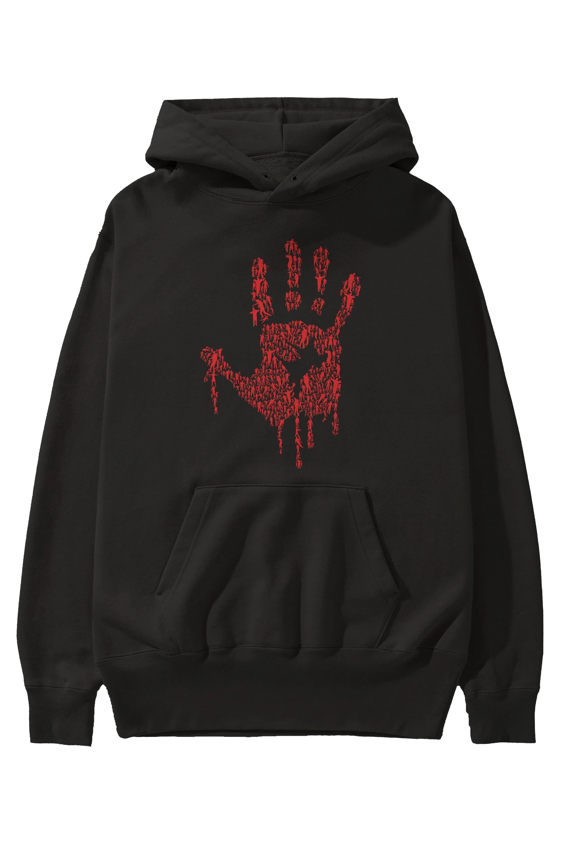 Hand Of Zombies Ön Baskılı Hoodie Oversize Kapüşonlu Sweatshirt Erkek Kadın Unisex