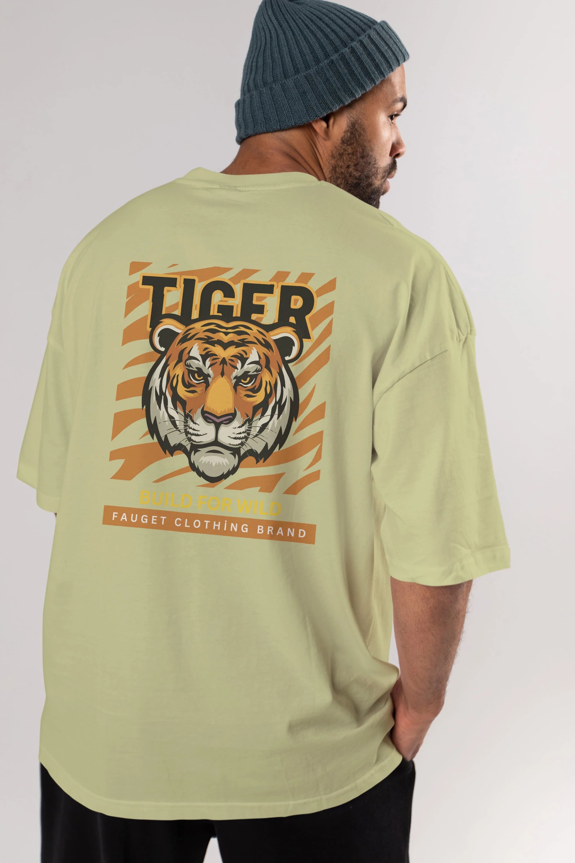 Tiger Arka Baskılı Oversize t-shirt Erkek Kadın Unisex
