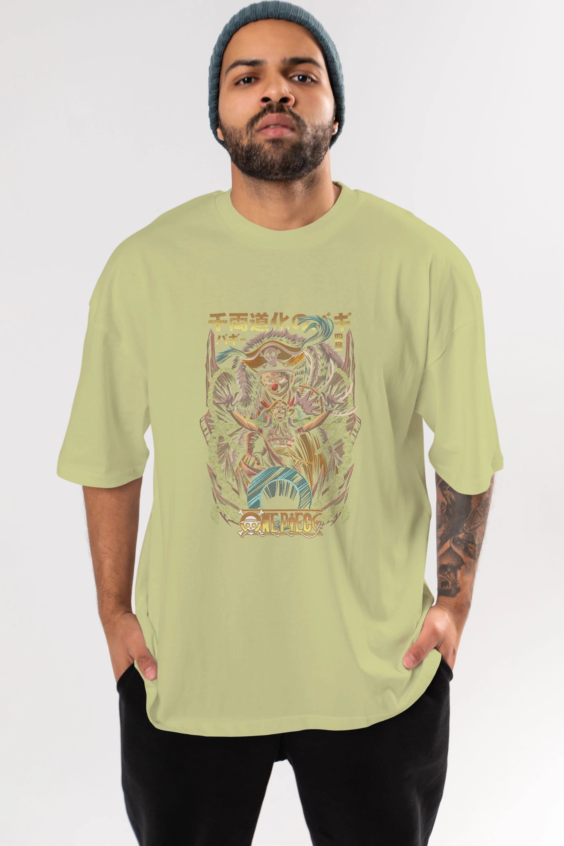 ONE PIECE (5) Anime Ön Baskılı Oversize t-shirt %100 pamuk Erkek Kadın Unisex