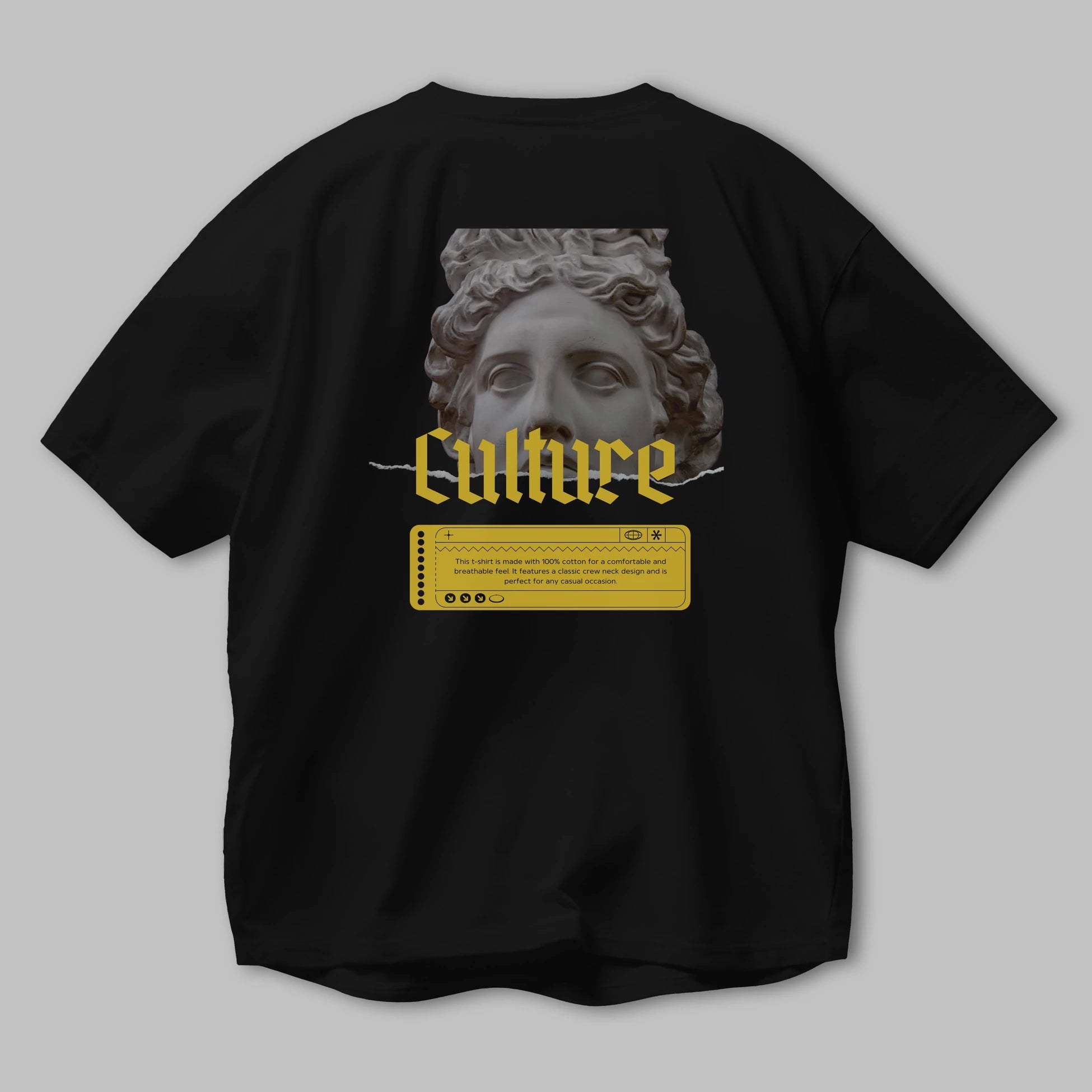 Culture Yazılı Arka Baskılı Oversize t-shirt Erkek Kadın Unisex