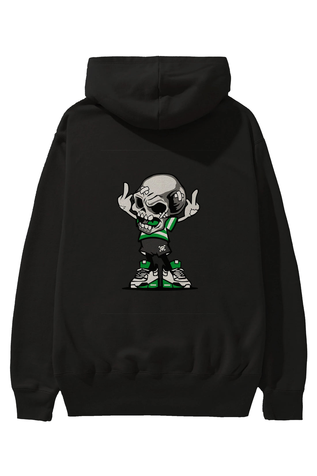 Skull F Hand Arka Baskılı Hoodie Oversize Kapüşonlu Sweatshirt Erkek Kadın Unisex
