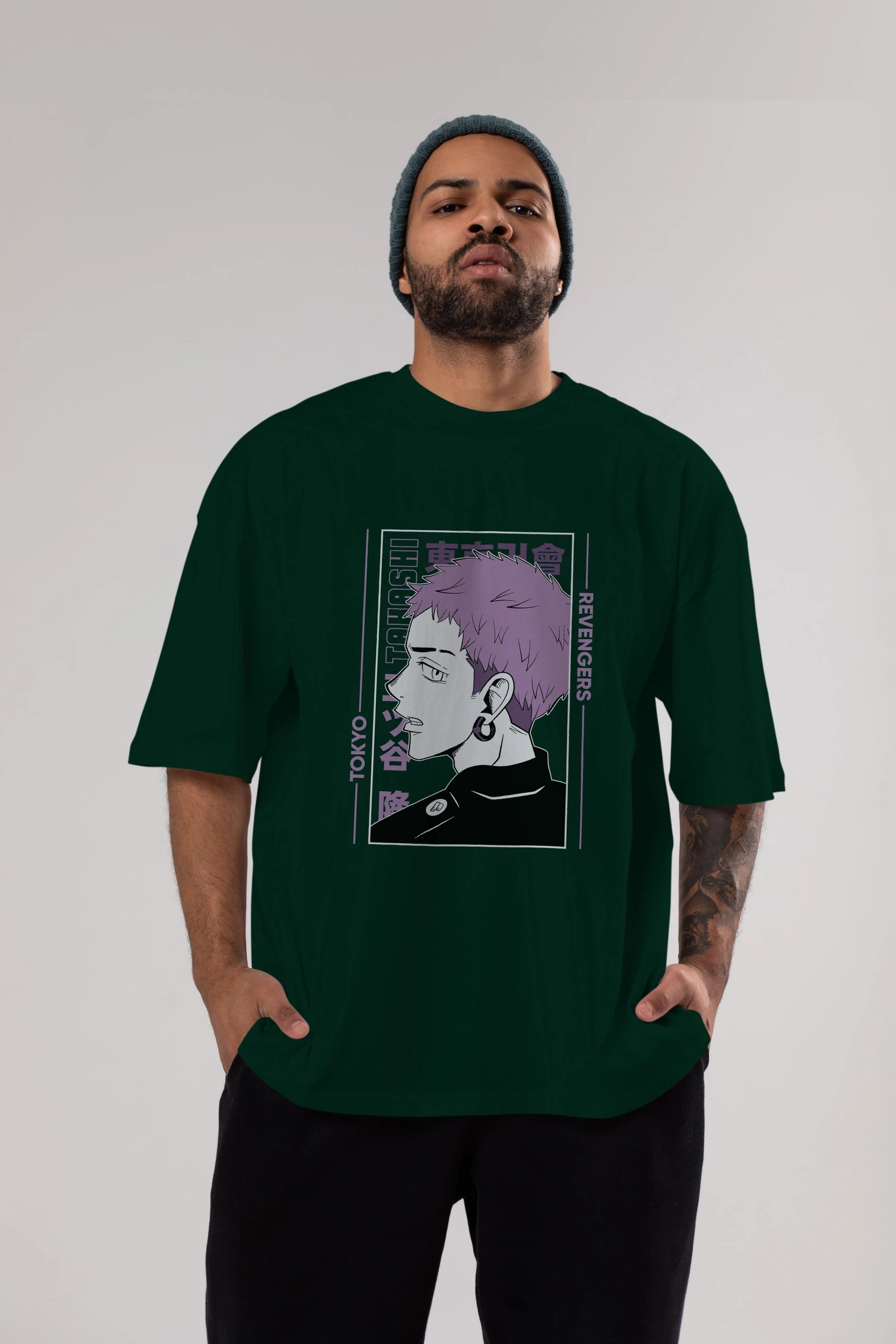Takashi Mitsuya Anime Ön Baskılı Oversize t-shirt %100 pamuk Erkek Kadın Unisex