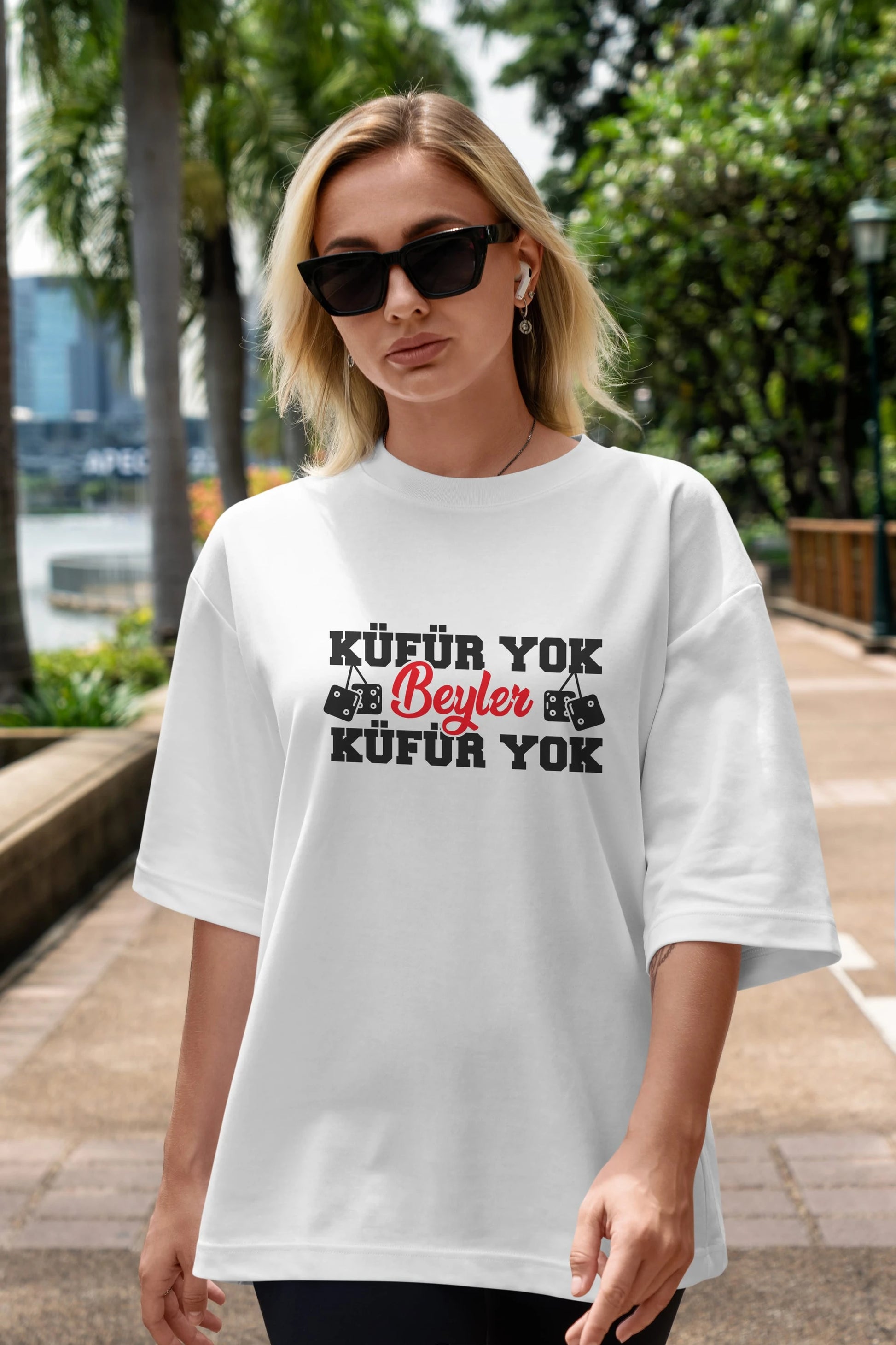 Küfür Yok Beyler Ön Baskılı Oversize t-shirt %100 pamuk Erkek Kadın Unisex