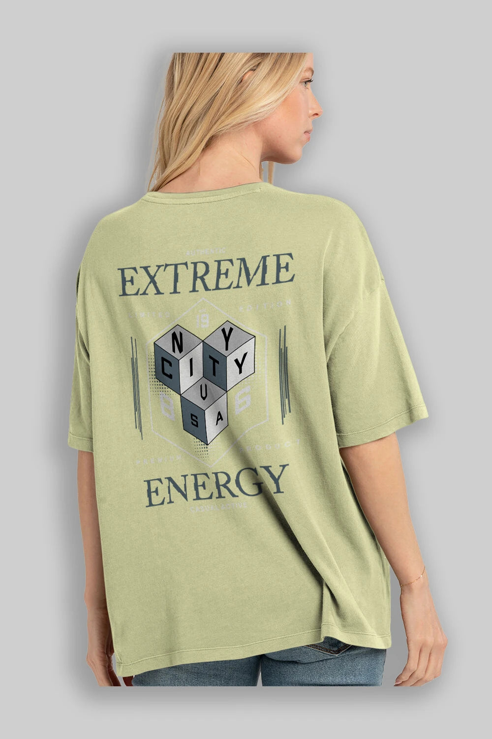 Extreme Energy Arka Baskılı Oversize t-shirt Erkek Kadın Unisex