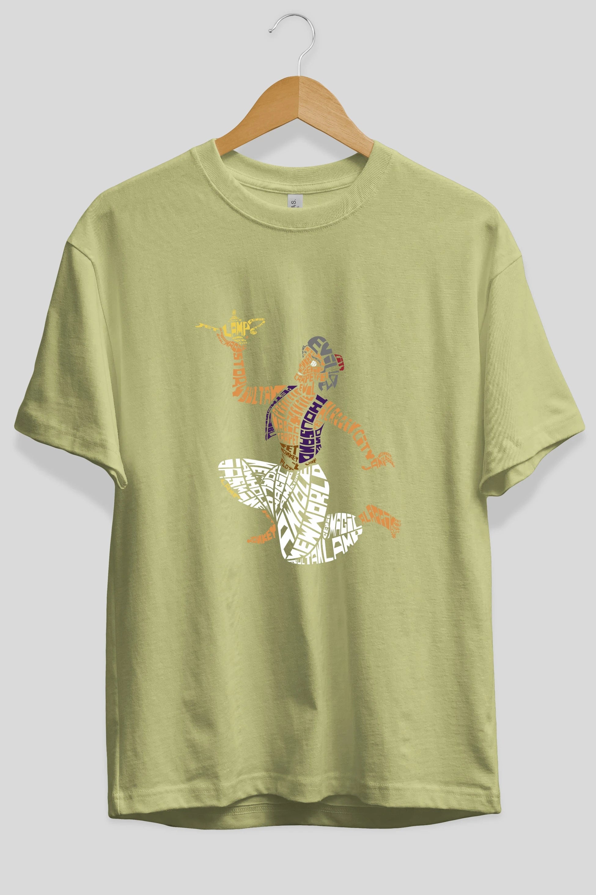 Aladdin Ön Baskılı Oversize t-shirt %100 pamuk Erkek Kadın Unisex