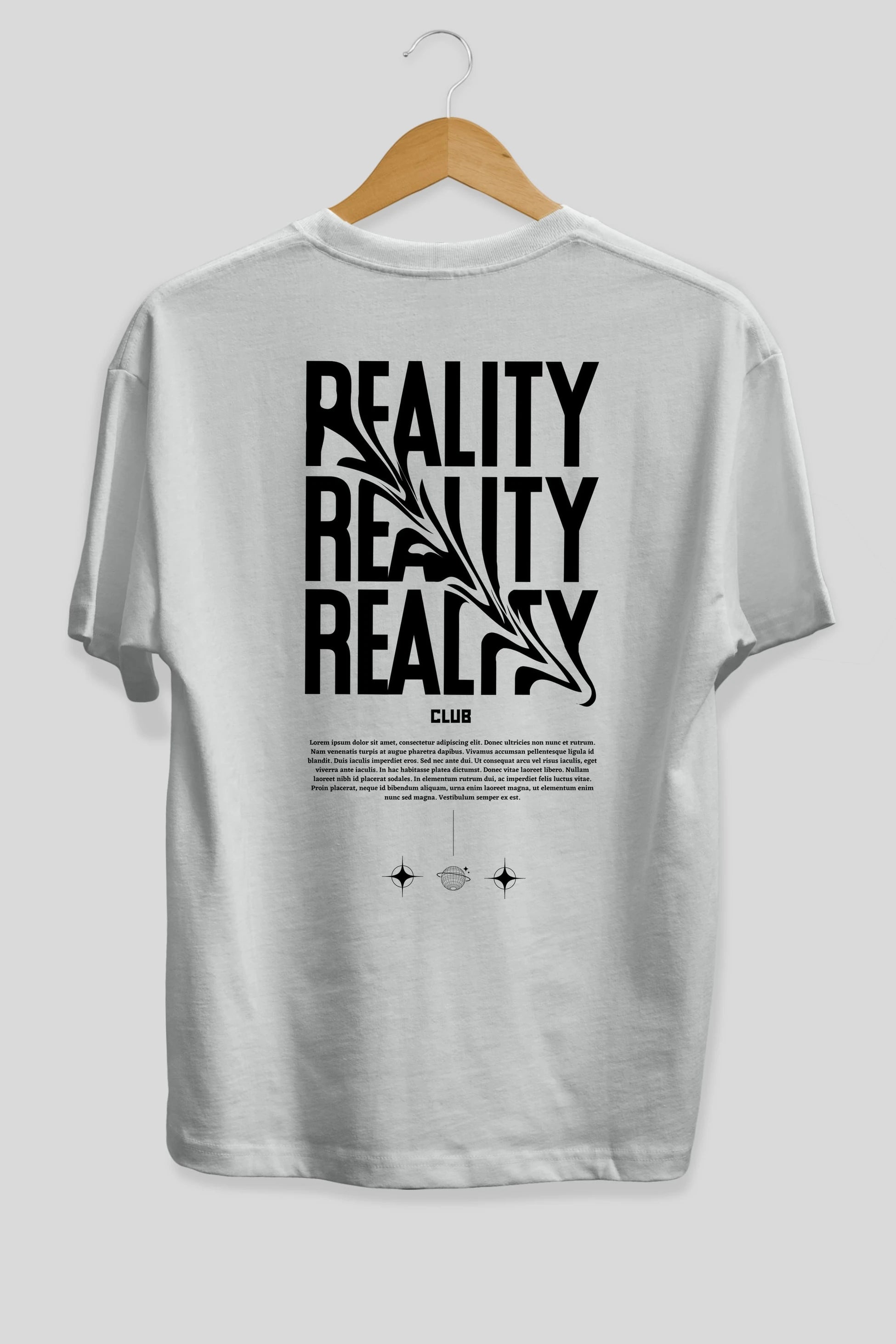 Reality Yazılı Arka Baskılı Oversize t-shirt Erkek Kadın Unisex