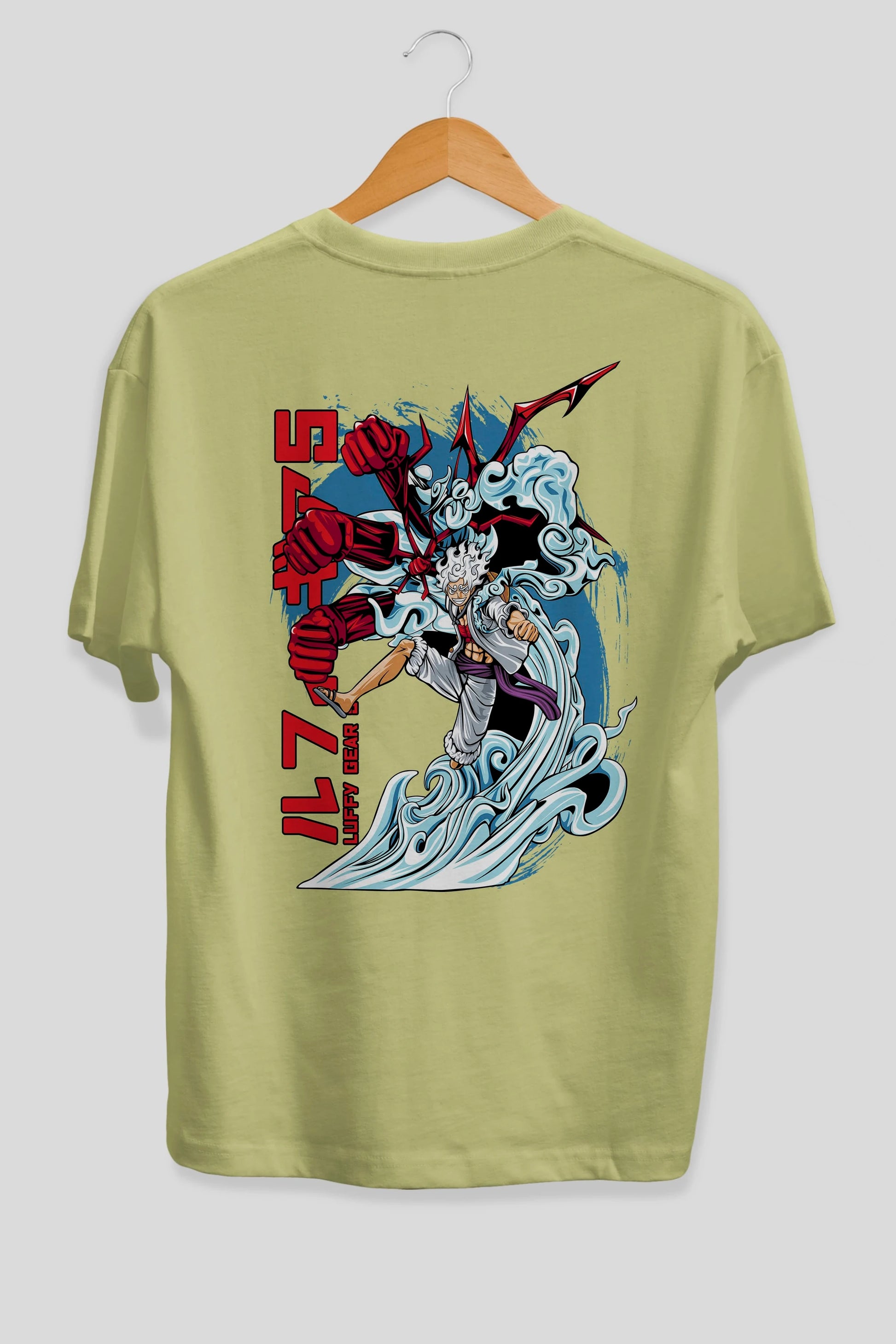 MONKEY D. LUFFY GEAR5 2 Anime Arka Baskılı Oversize t-shirt Erkek Kadın Unisex