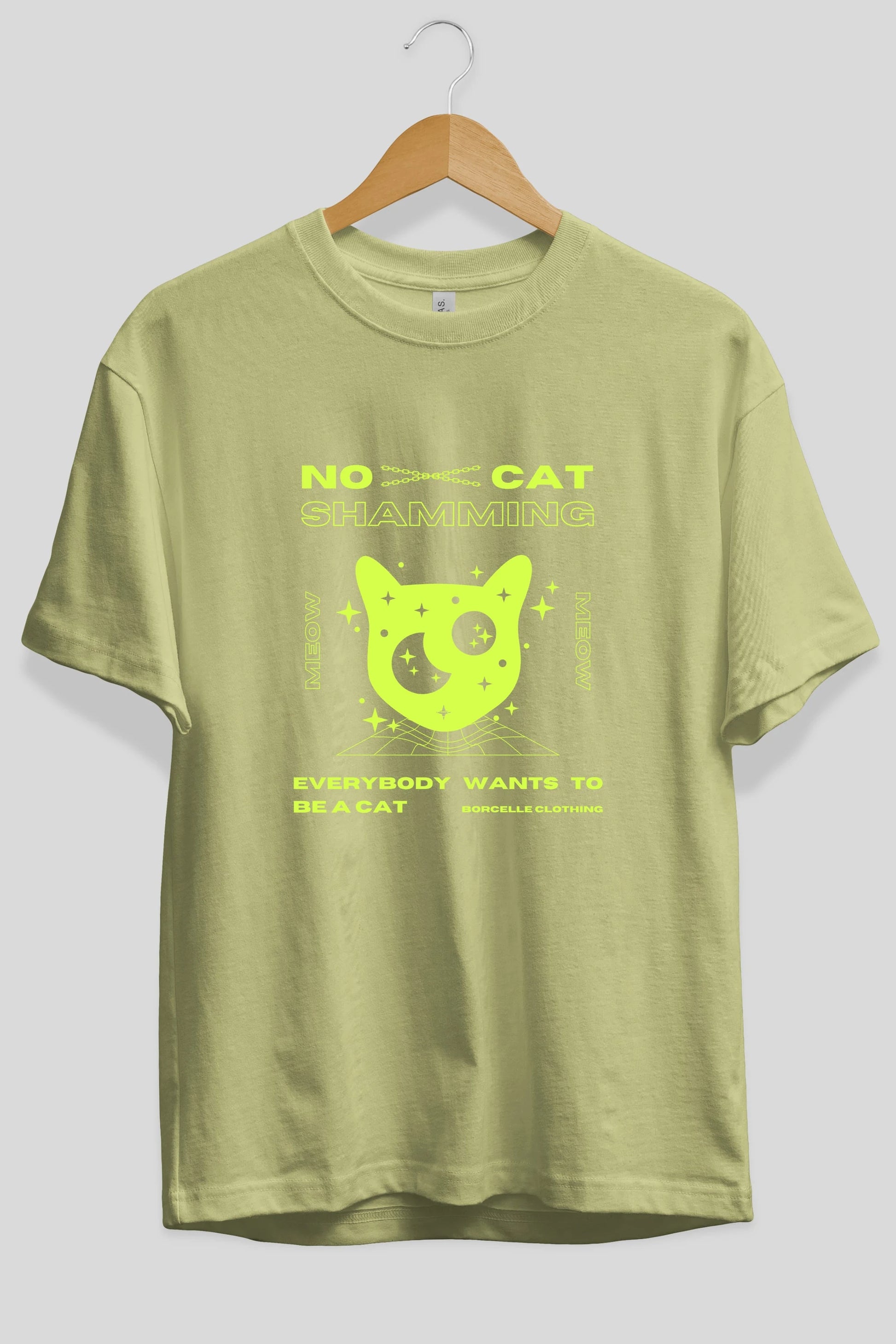 No Cat Shamming Yazılı Ön Baskılı Oversize t-shirt Erkek Kadın Unisex