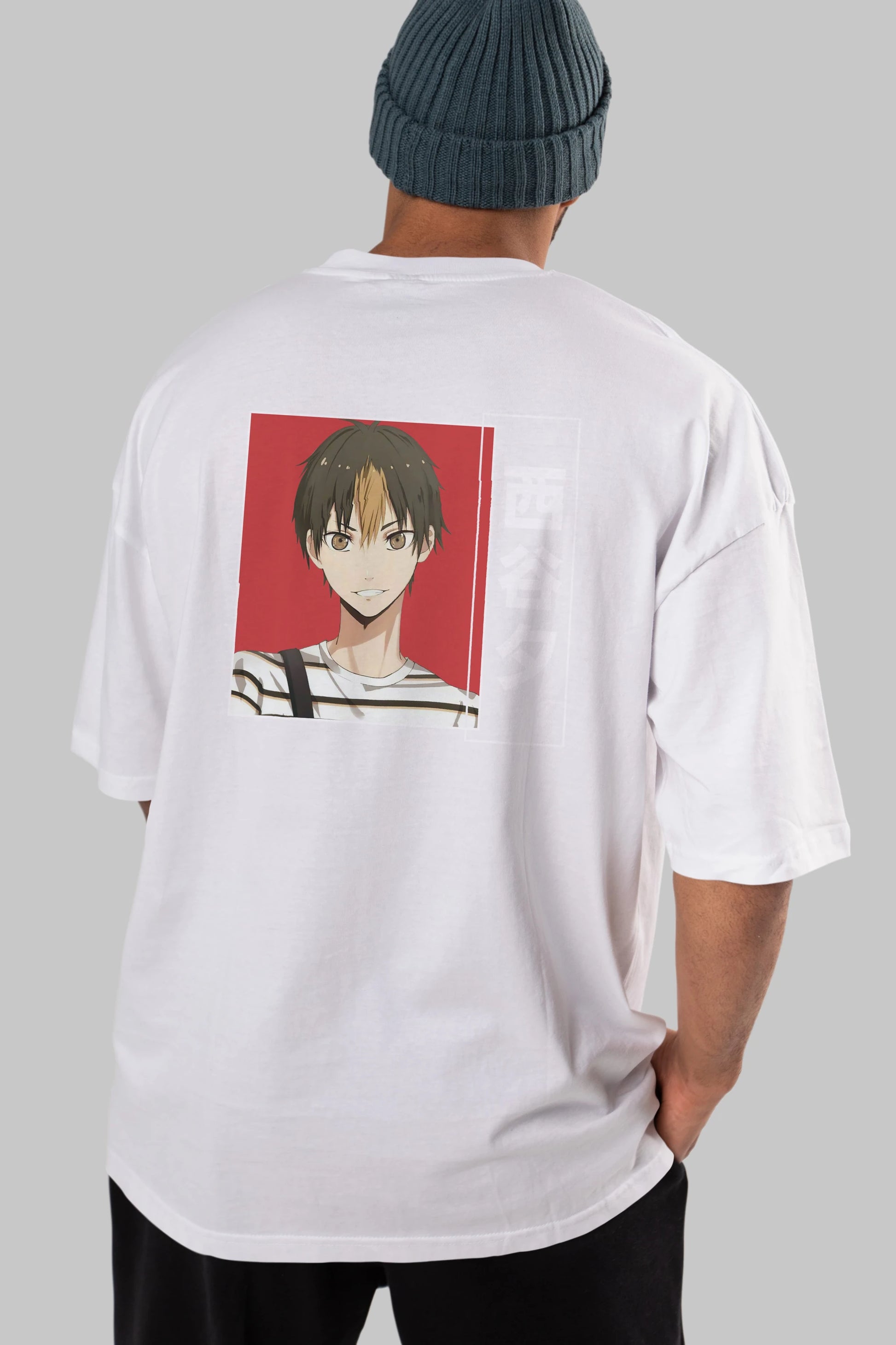 Yuu Nishinoya 1 Anime Arka Baskılı Oversize t-shirt Erkek Kadın Unisex