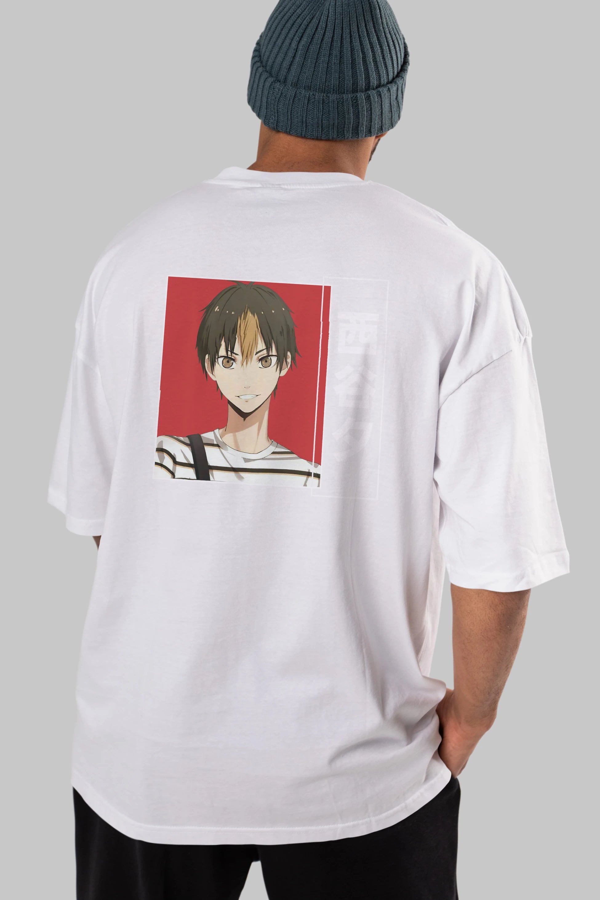 Yuu Nishinoya 1 Anime Arka Baskılı Oversize t-shirt Erkek Kadın Unisex