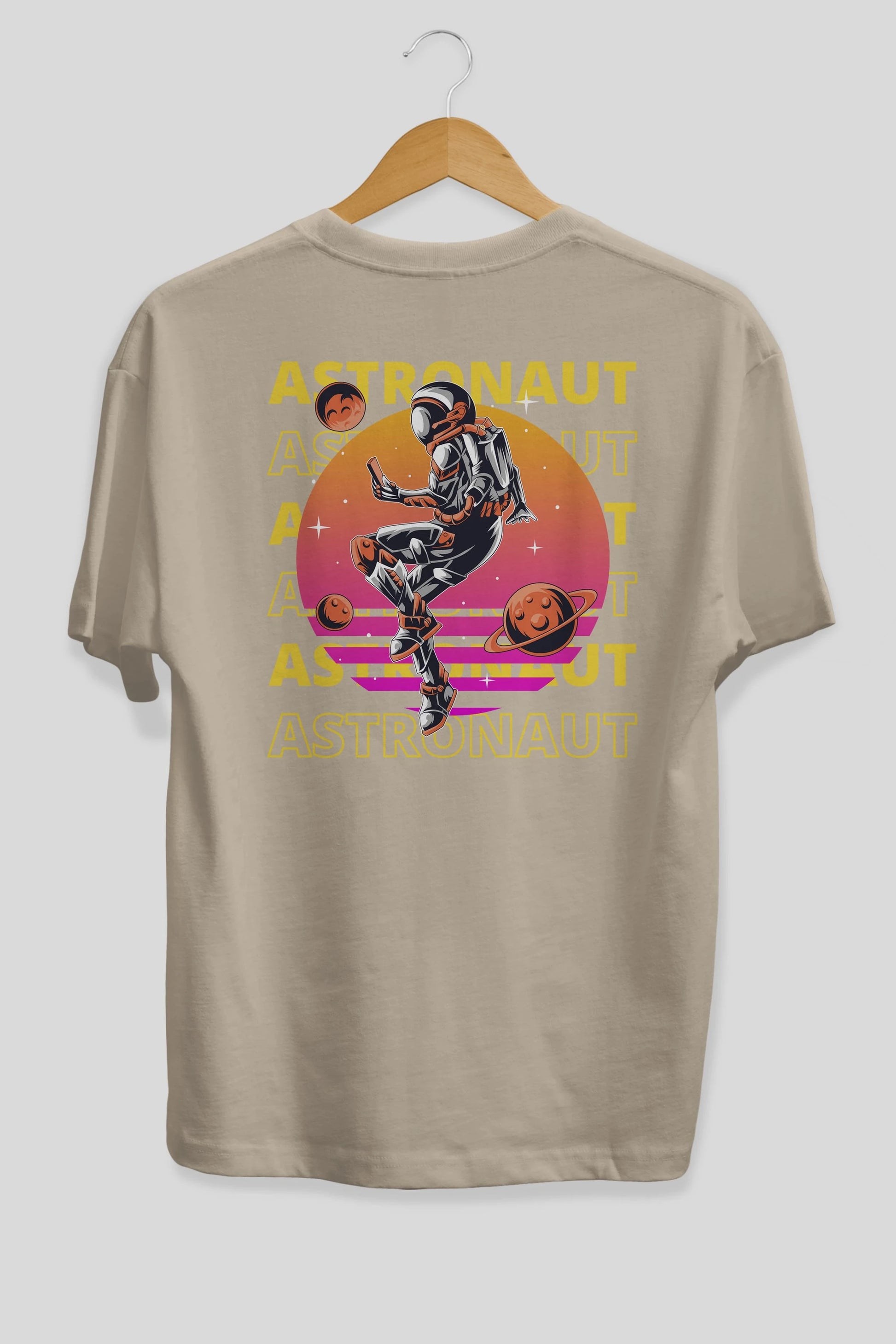 Astronaut Streetwear 2 Arka Baskılı Oversize t-shirt Erkek Kadın Unisex