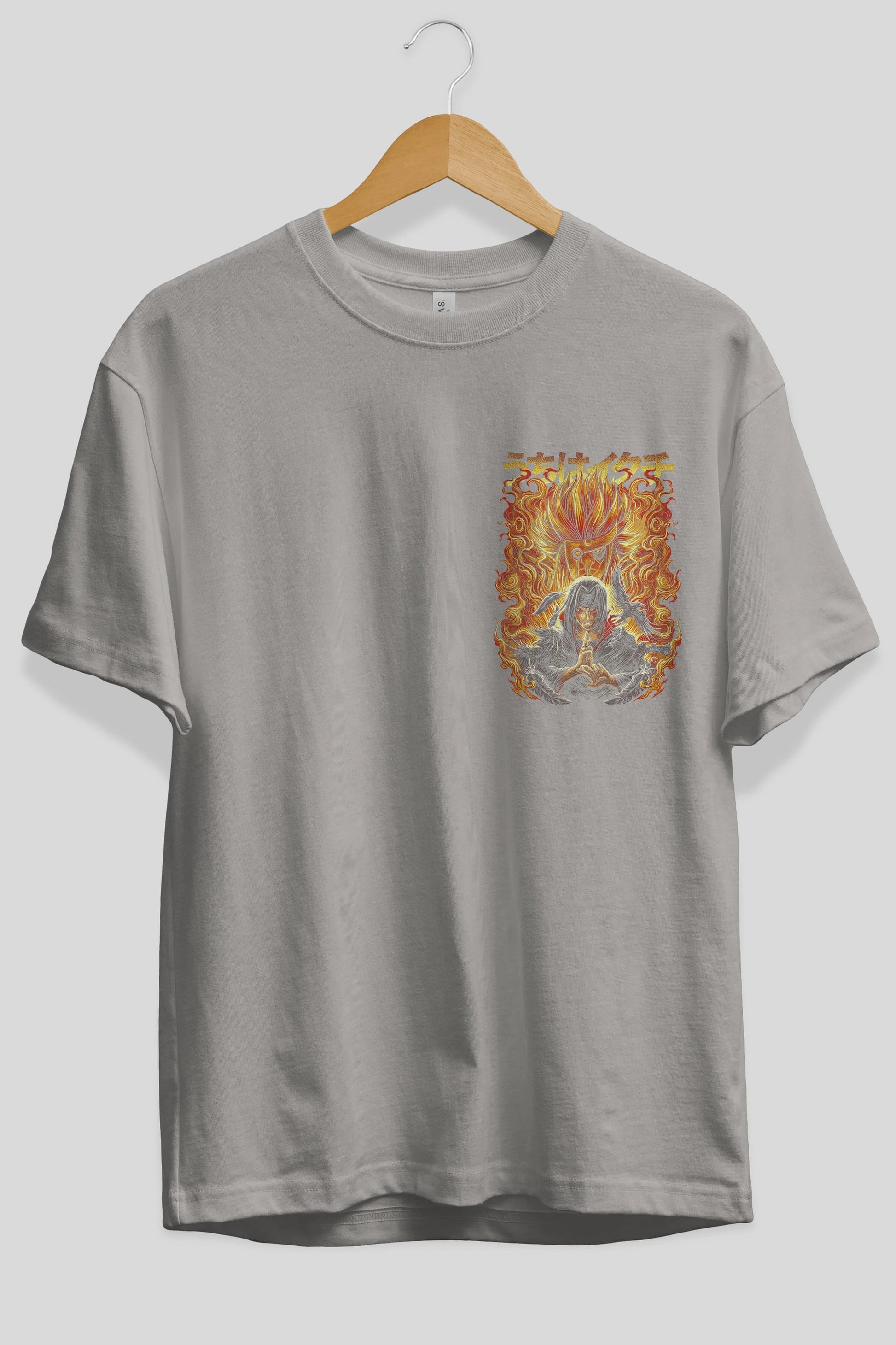 NARUTO ITACHI UCHIHA Ön Sol Baskılı Oversize t-shirt Erkek Kadın Unisex %100 Pamuk Bisiklet Yaka tişort