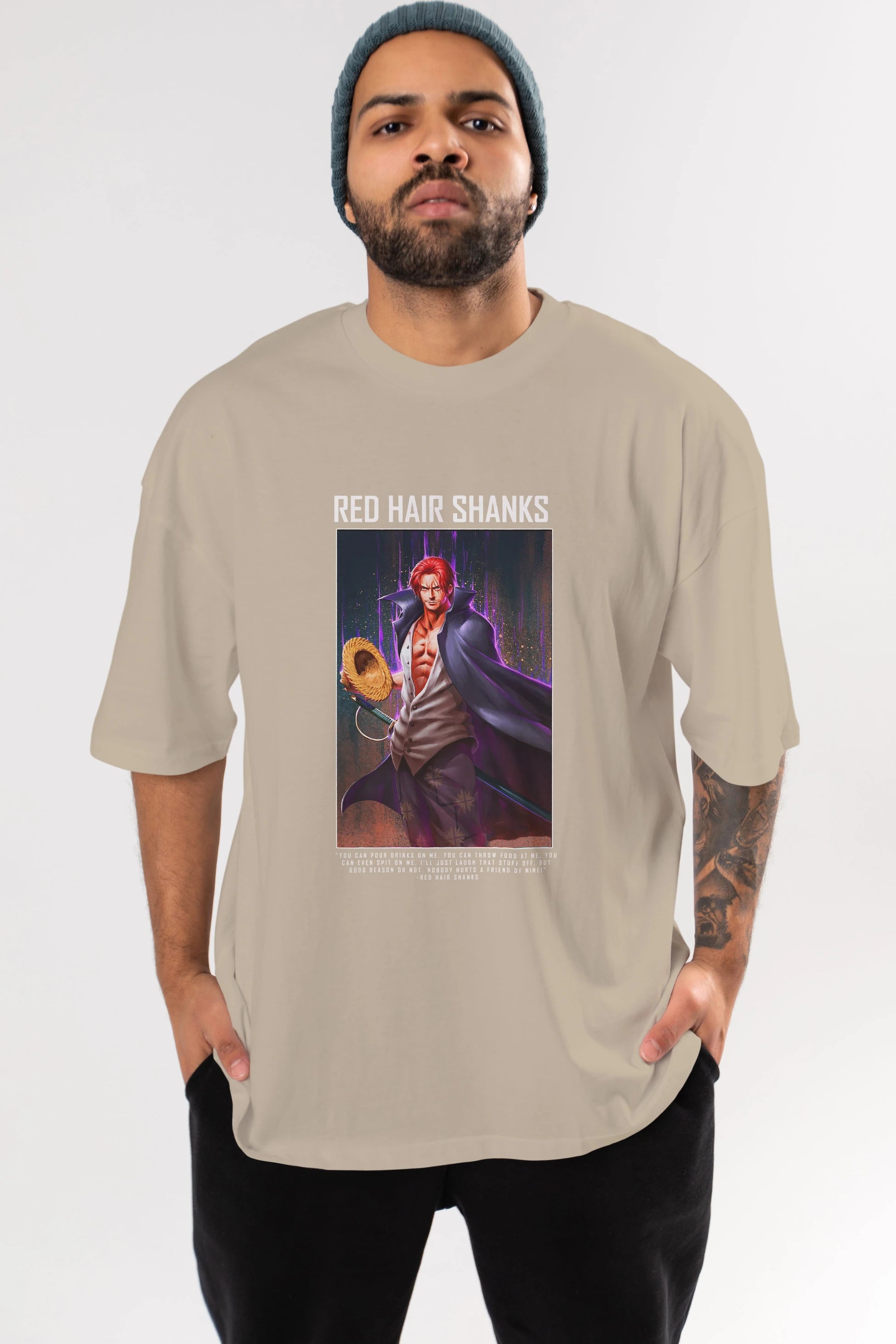 Shanks Anime Ön Baskılı Oversize t-shirt Erkek Kadın Unisex