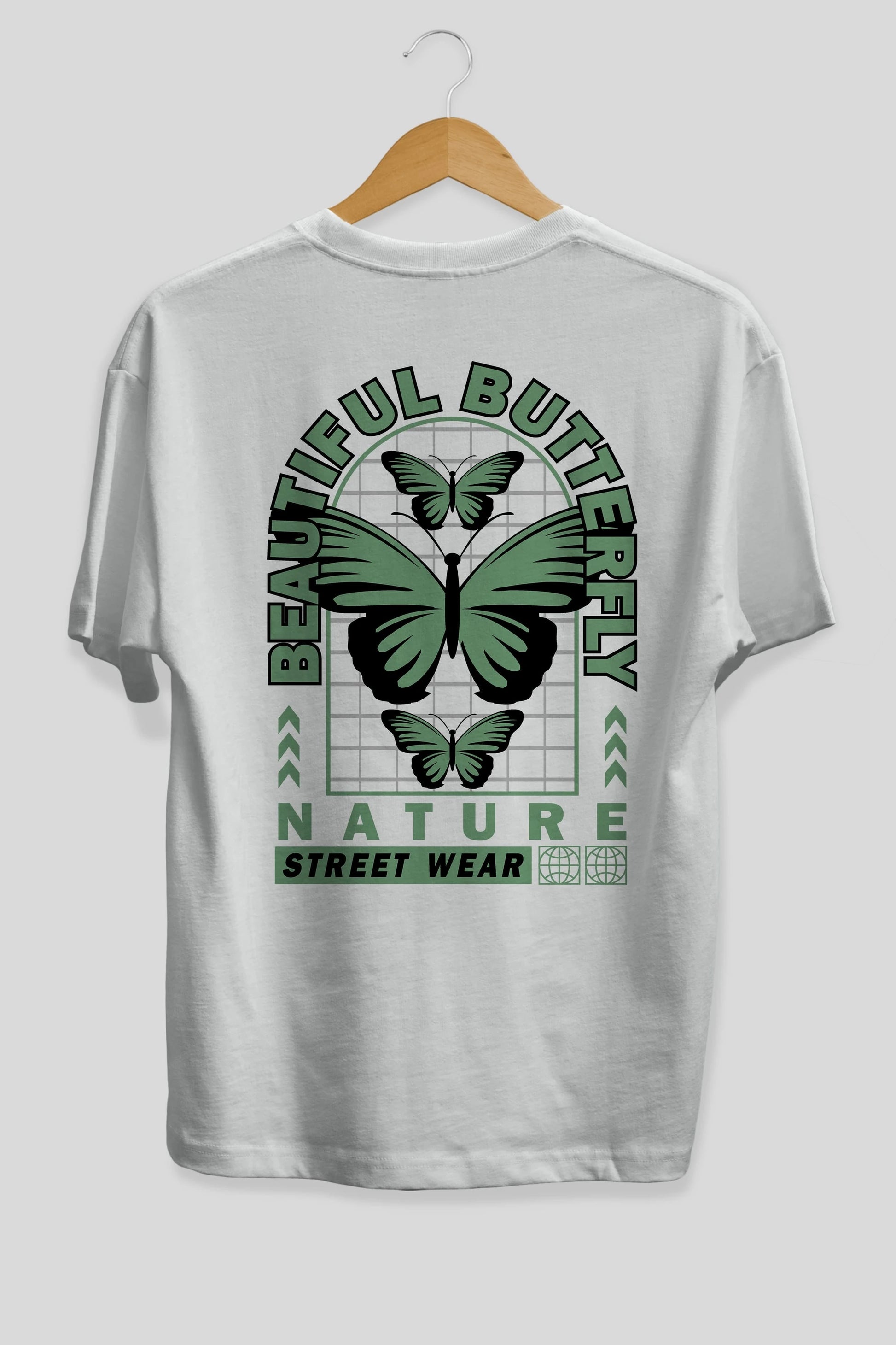 Beautiful Butterfly Arka Baskılı Oversize t-shirt Erkek Kadın Unisex